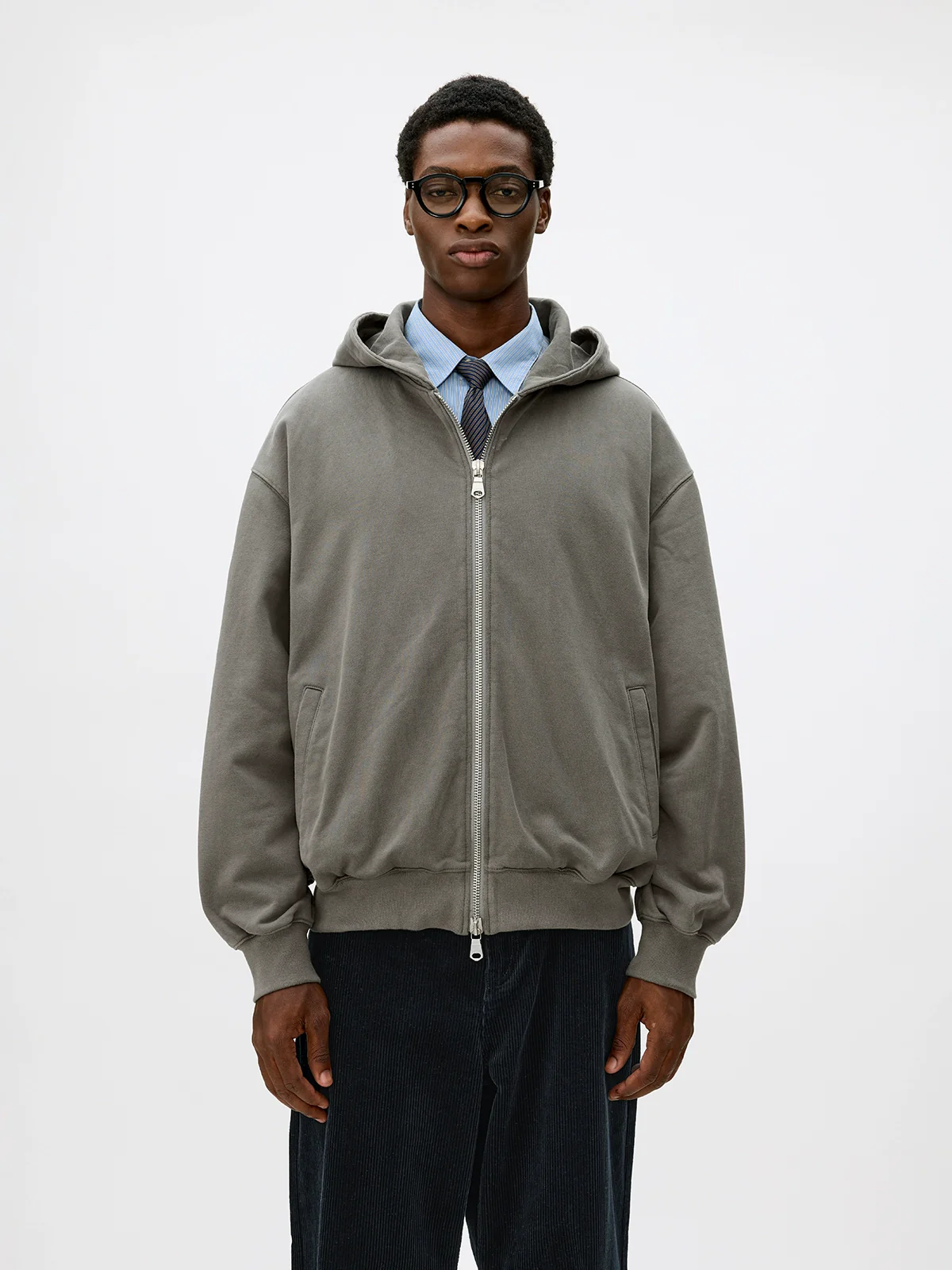 Washed Heavyweight Loopback Zip Hoodie - Image 4