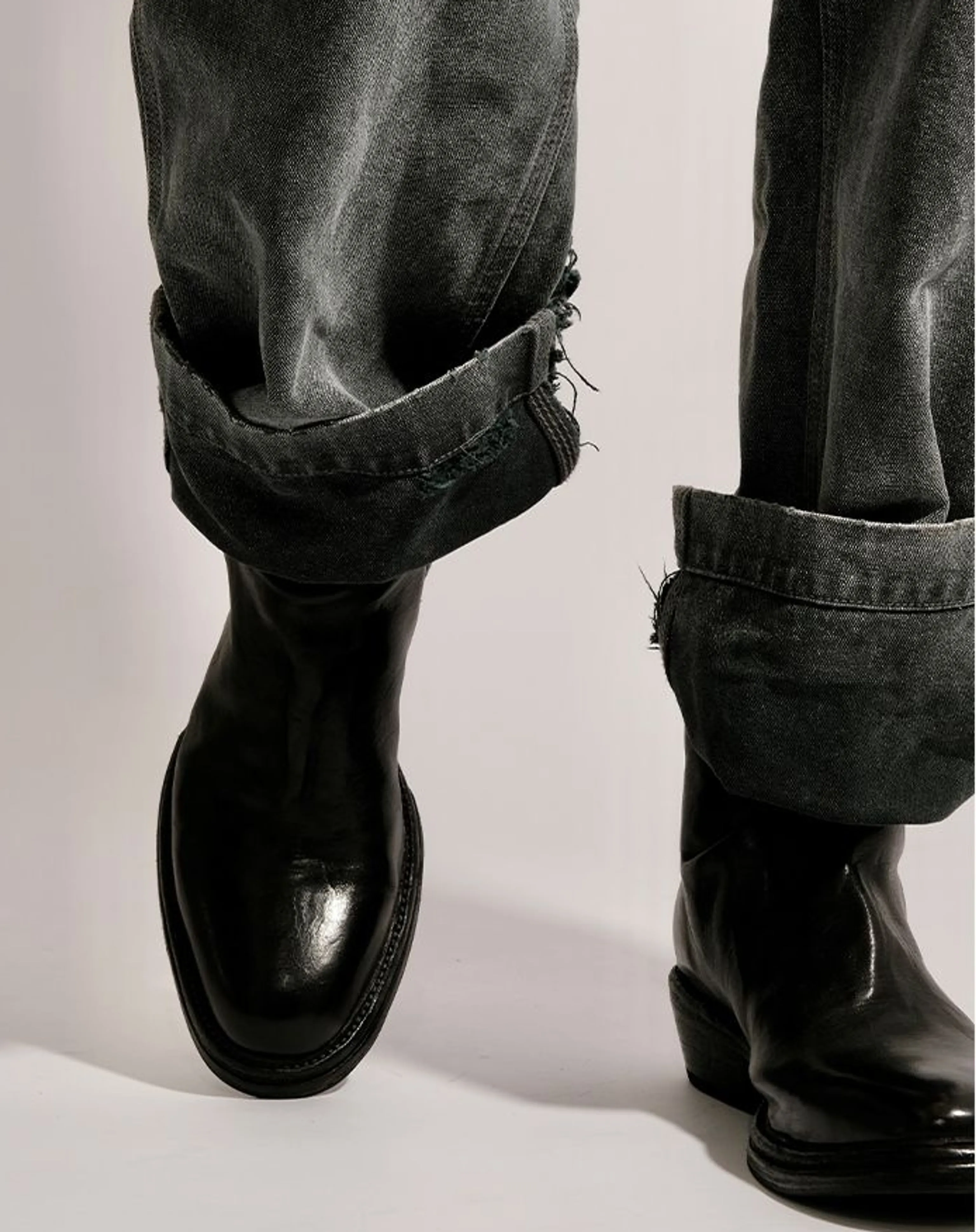 Washed Horsehide Back-Zip Ankle Boots - Image 6