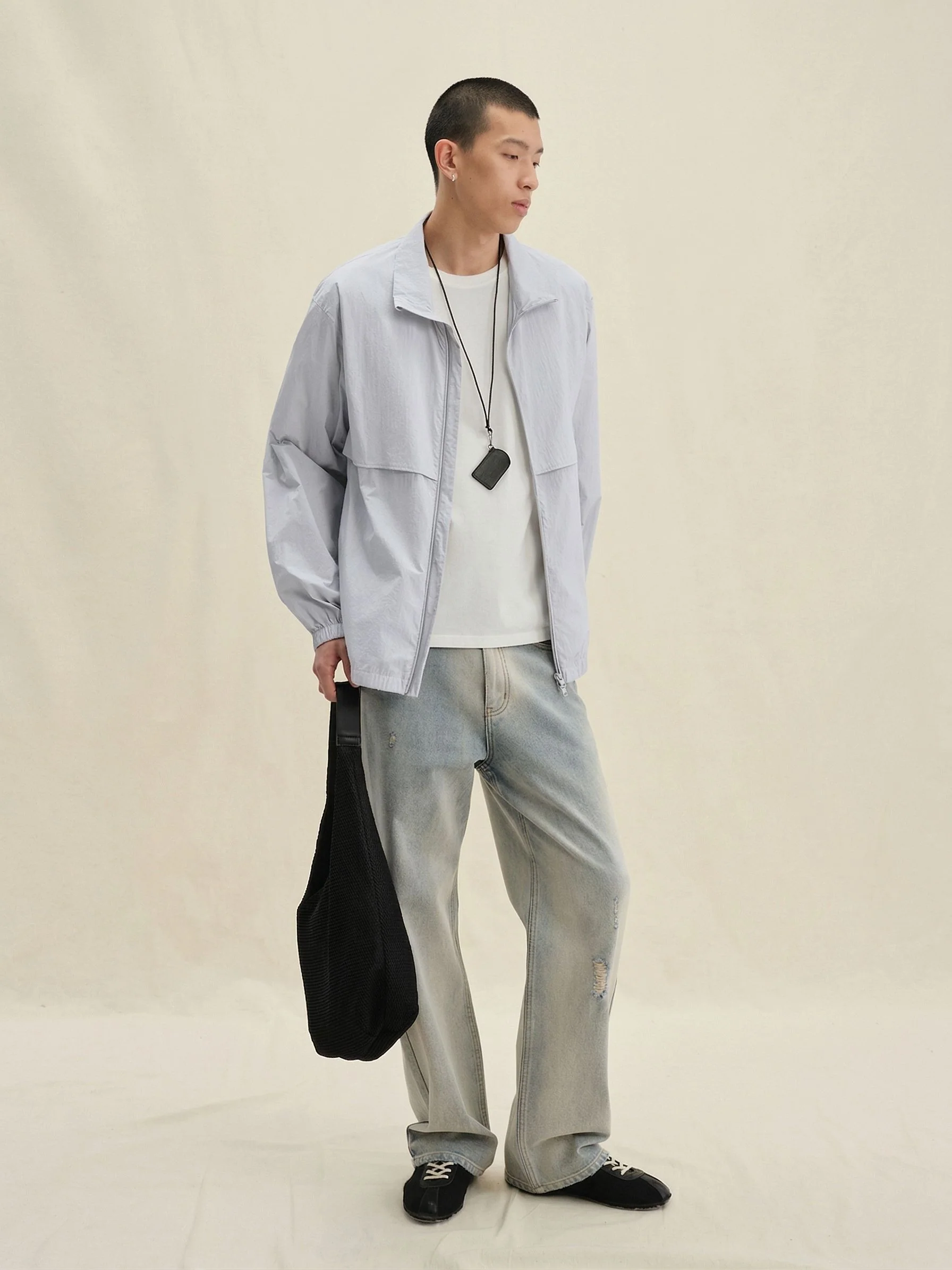 Washed Light White Straight-Leg Jeans - Image 2