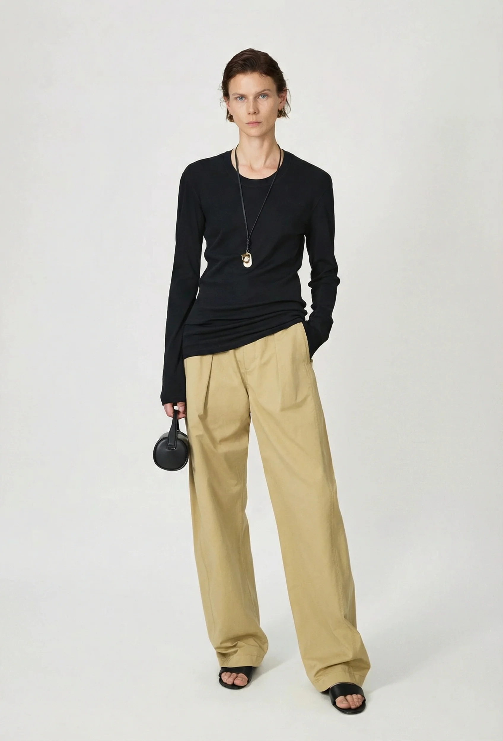 Washed Long‑Staple Cotton Pleated Trousers - Image 2