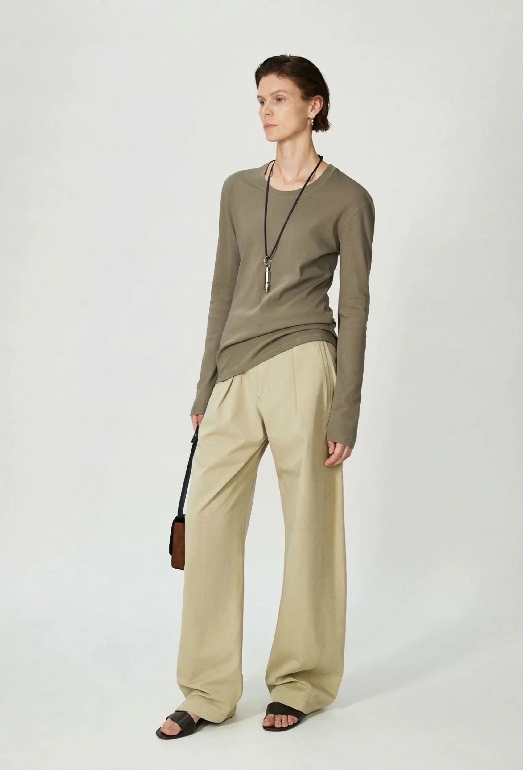 Washed Long‑Staple Cotton Pleated Trousers - Image 3