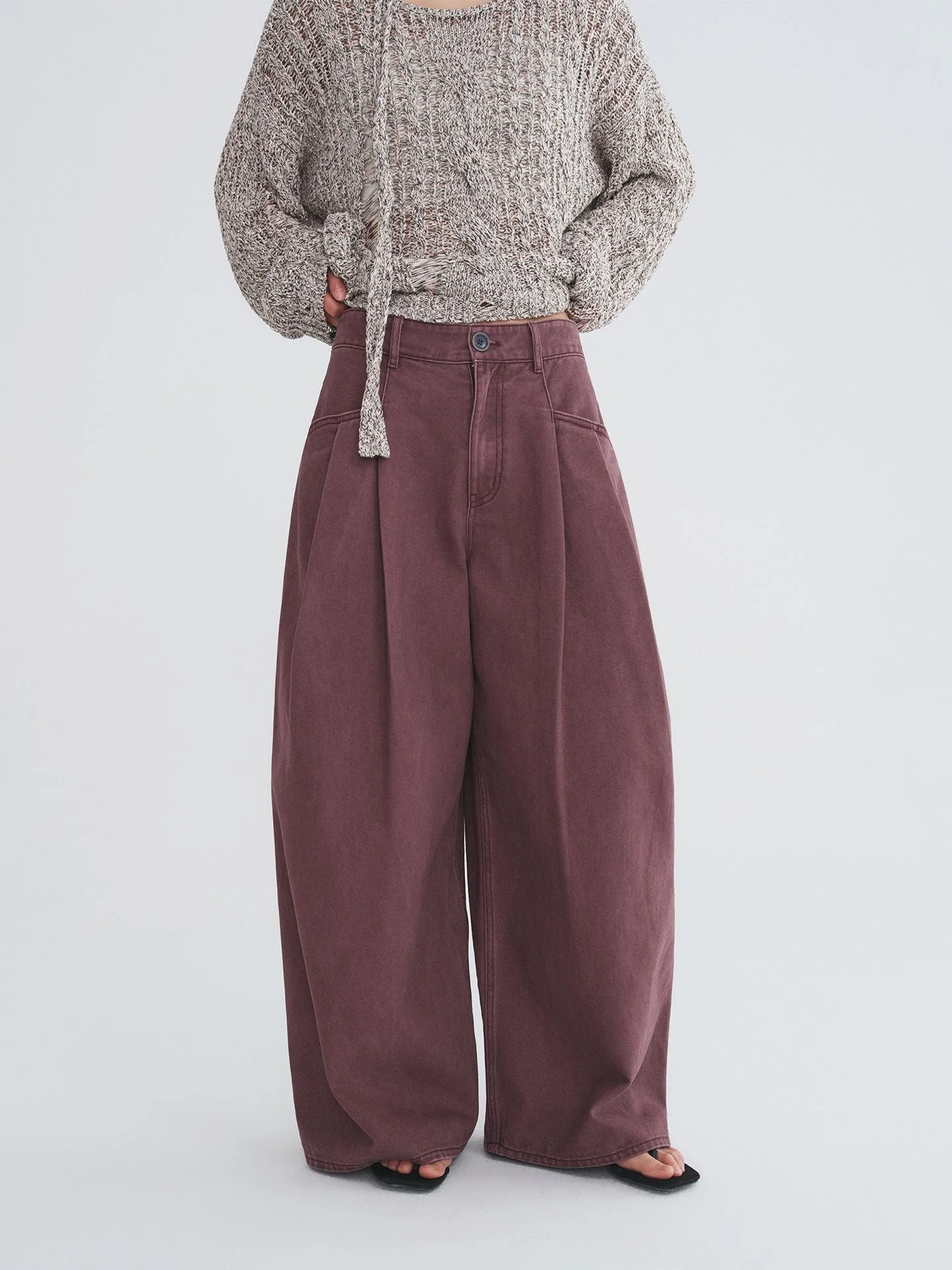 Washed Pleated Trousers