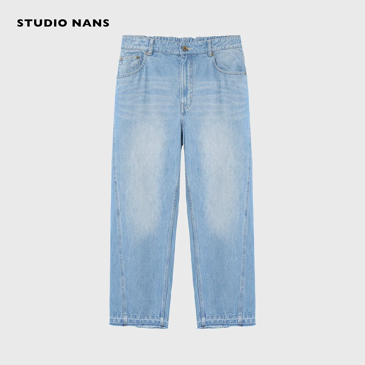 Washed Raw-Edge Denim Shorts - Image 5