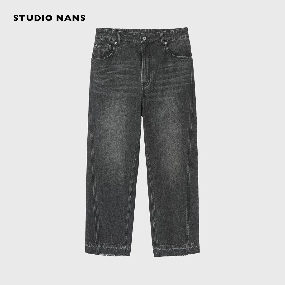 Washed Raw-Edge Denim Shorts - Image 6