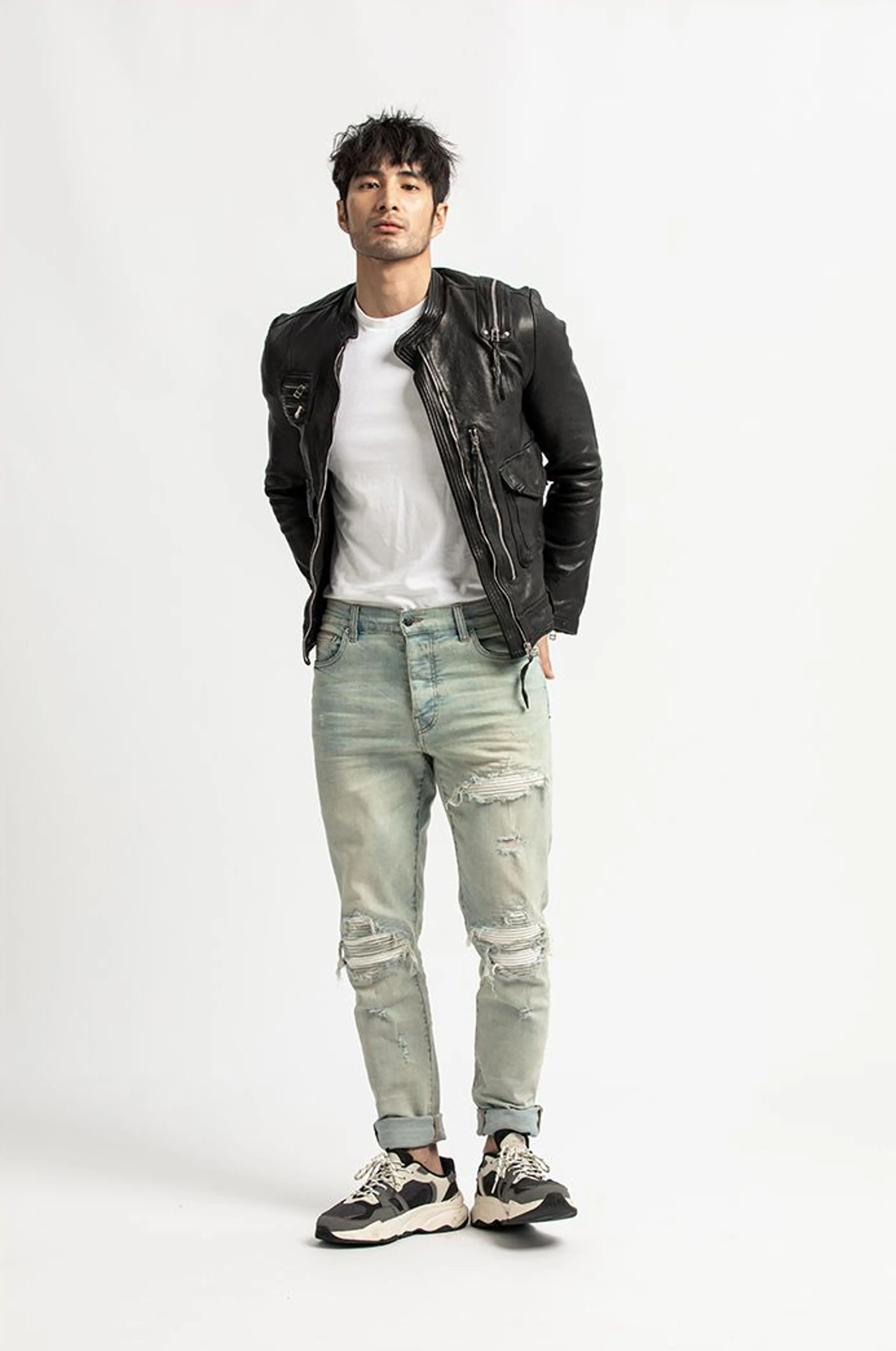 Washed Sheepskin Moto Jacket - Image 6