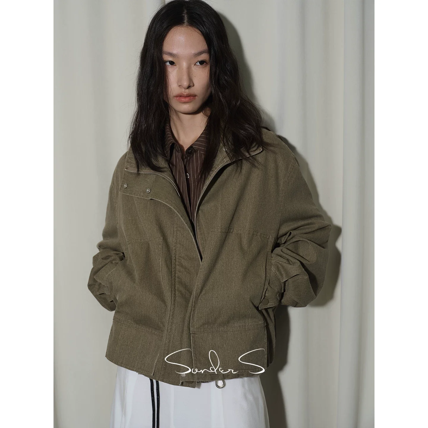 Washed Stand-Collar Barn Jacket - Image 5