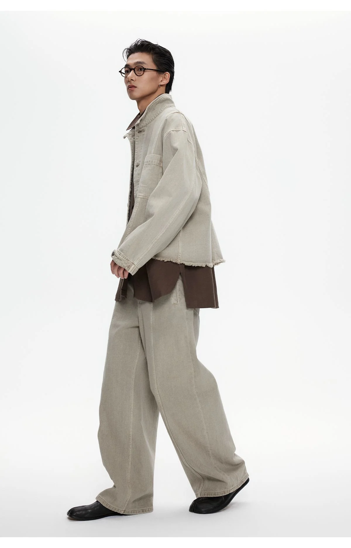 Washed Stand-Collar Denim Jacket - Image 4