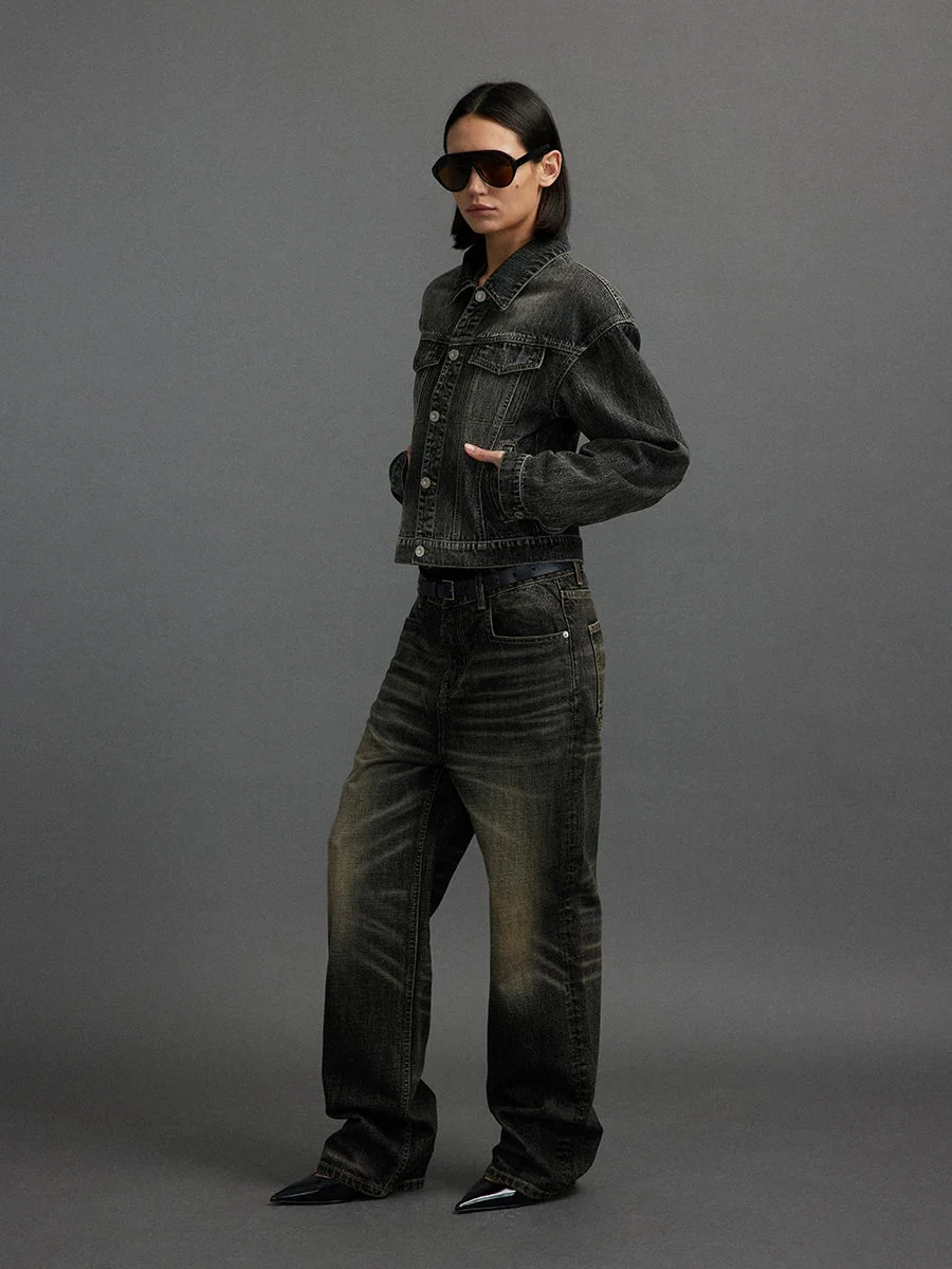 Washed Straight Jeans - Image 4
