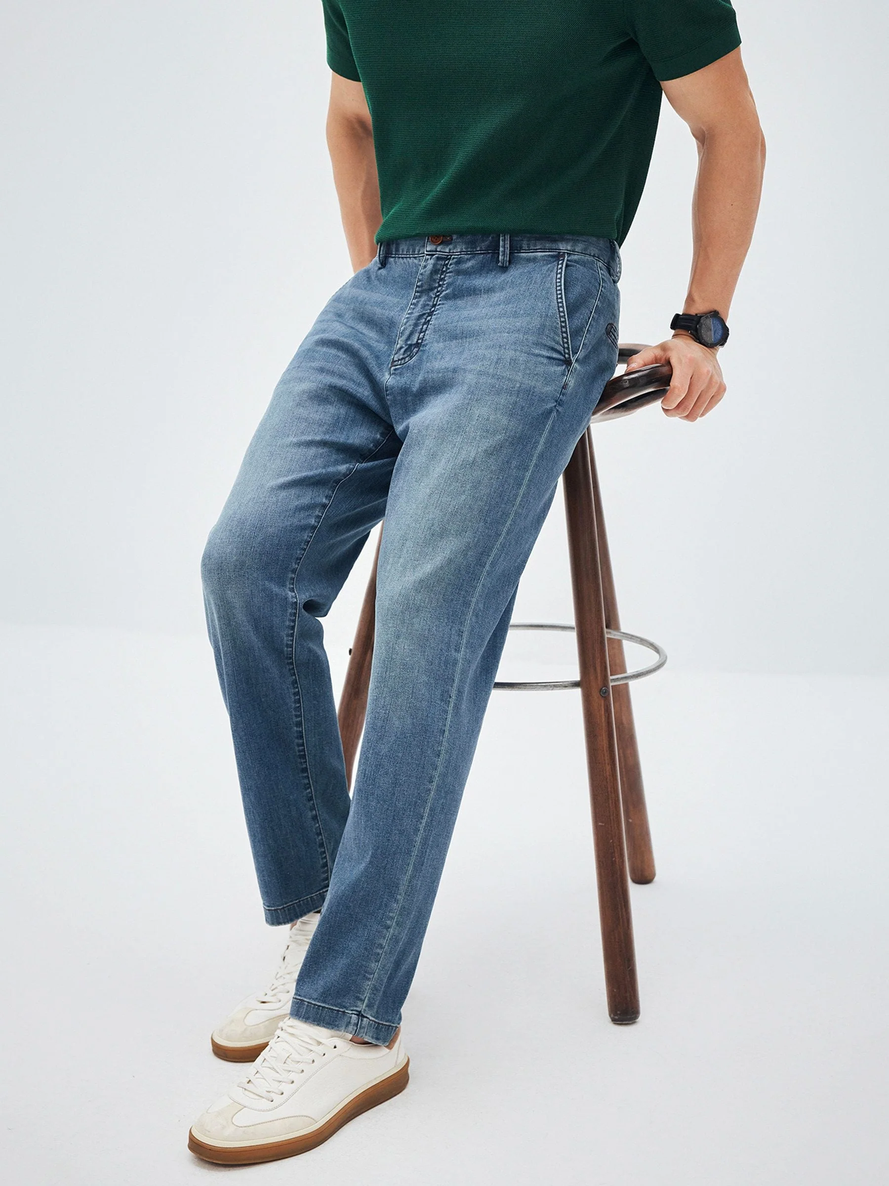 Washed Tapered Jeans - Image 3