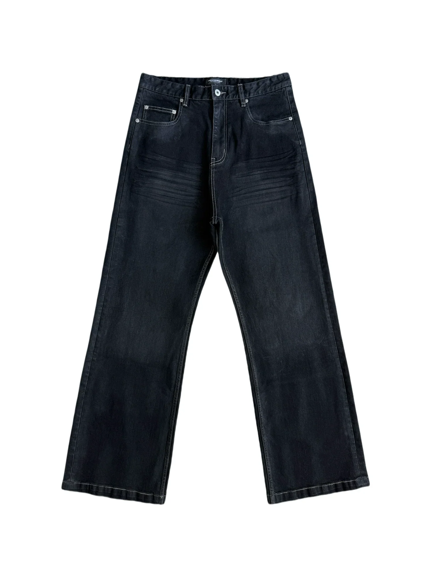 Washed Waxed Wide-Leg Jeans - Image 3