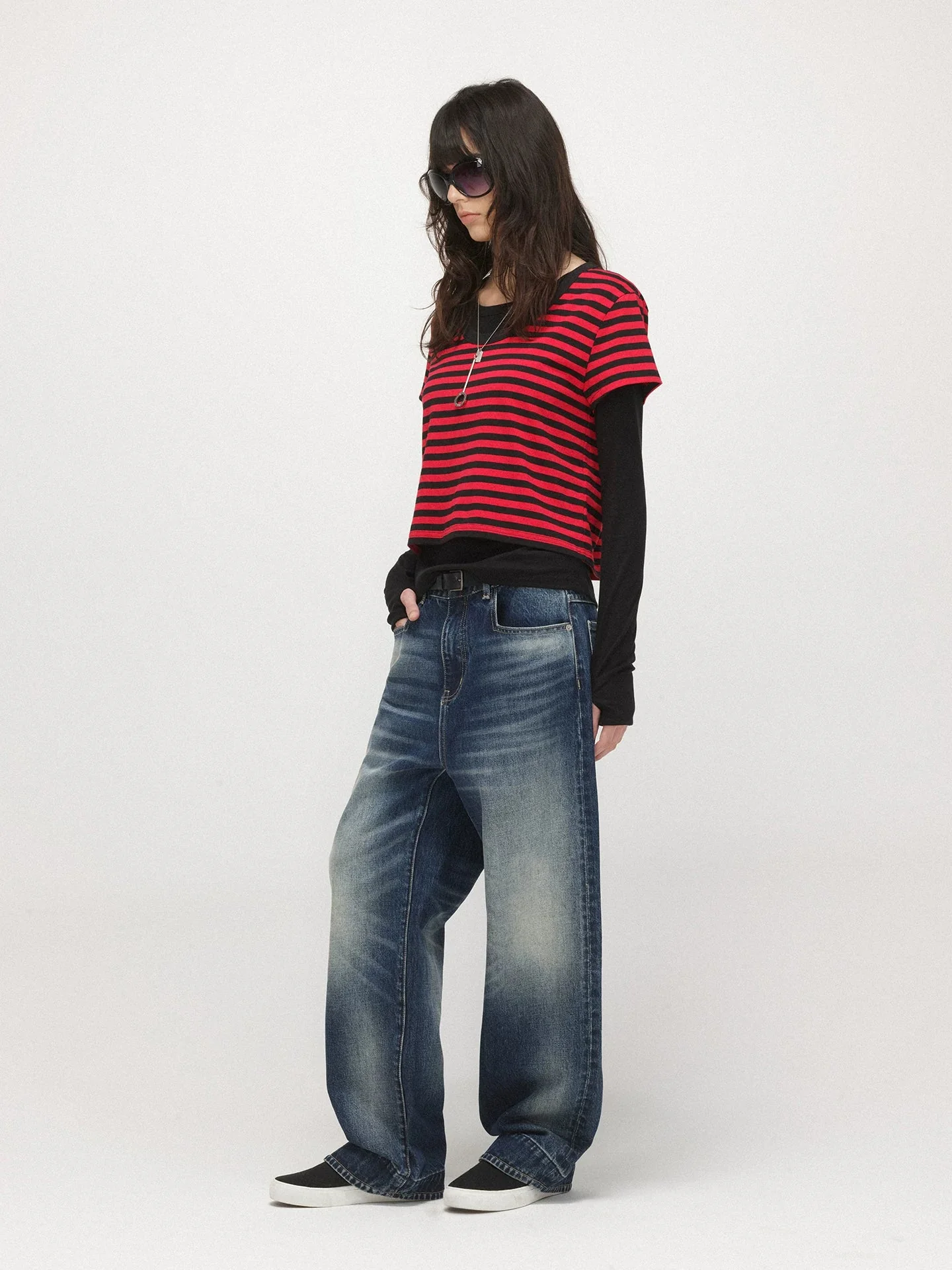 Washed Wide-Leg Jeans - Image 4