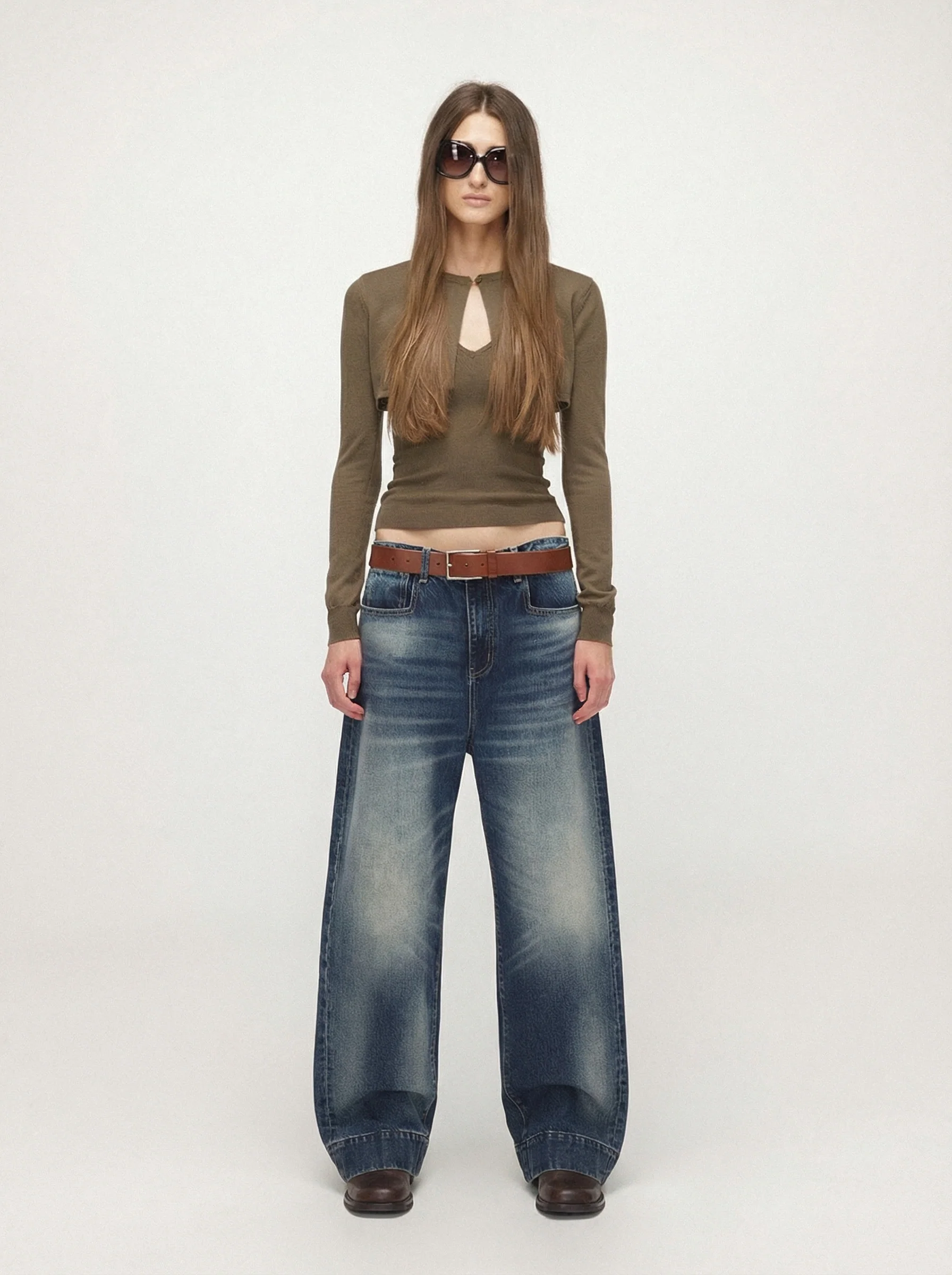 Washed Wide-Leg Jeans - Image 5