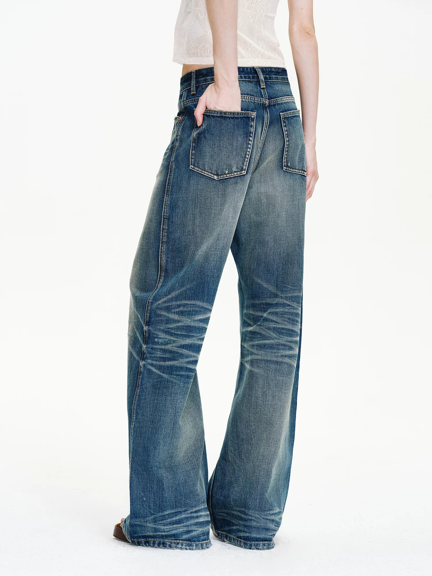 Washed Wide-Leg Jeans - Image 2