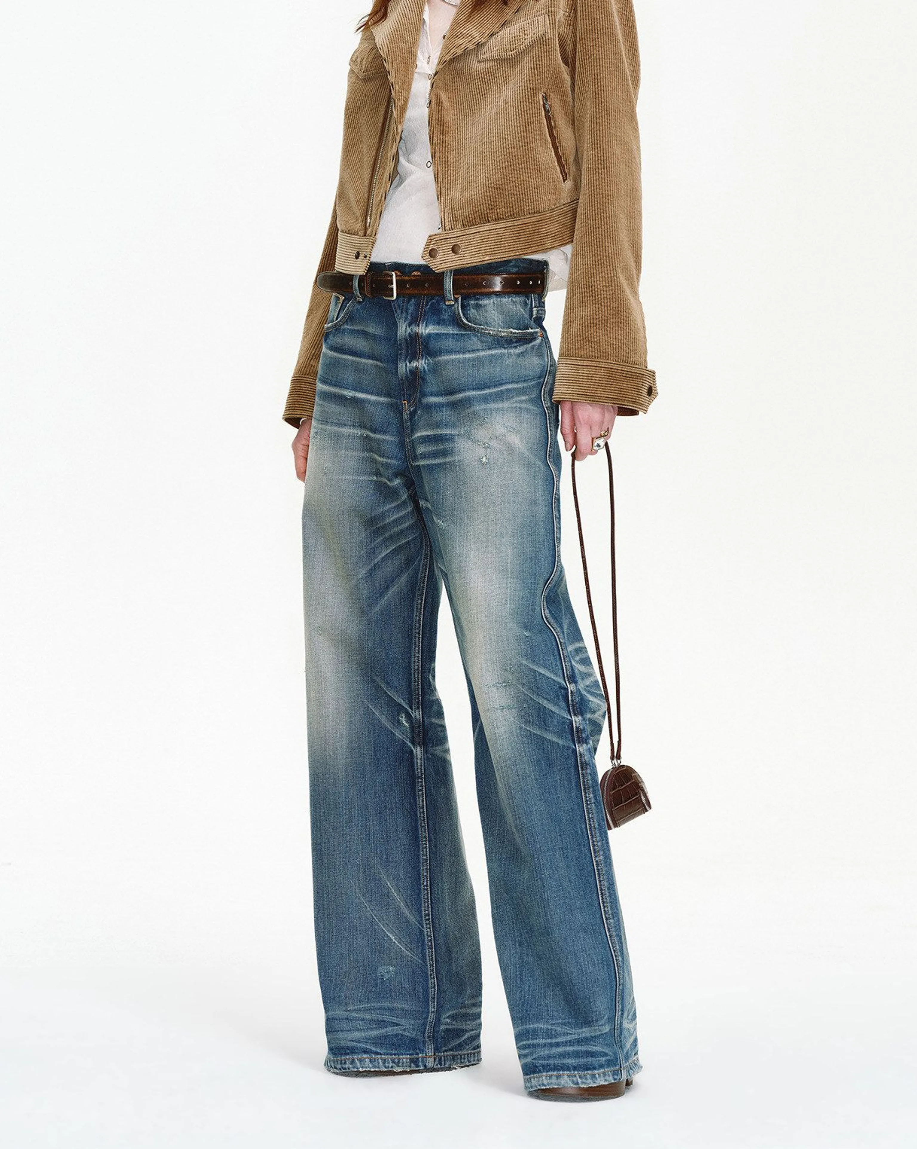 Washed Wide-Leg Jeans - Image 3