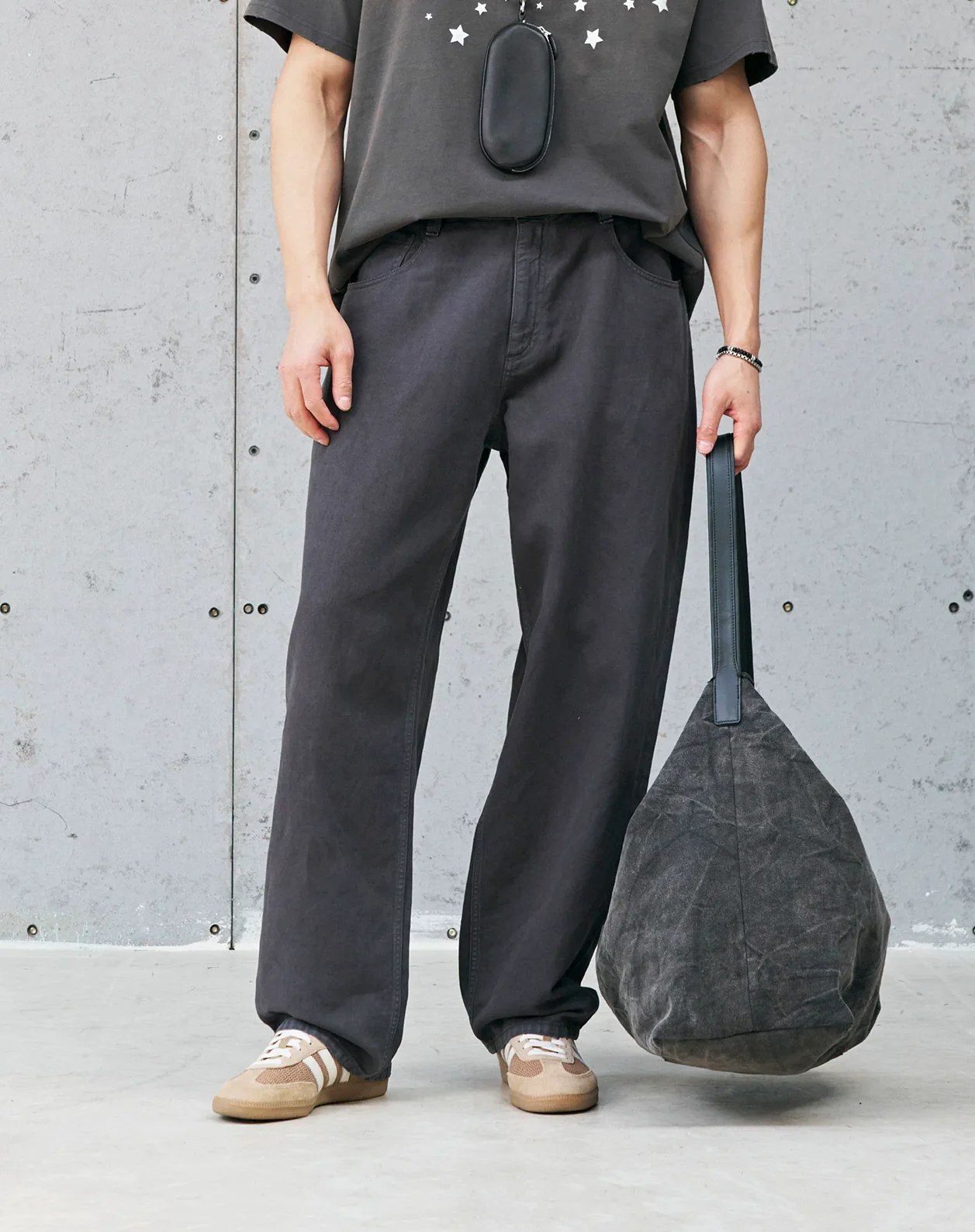 Washed Wide-Leg Pants - Image 2