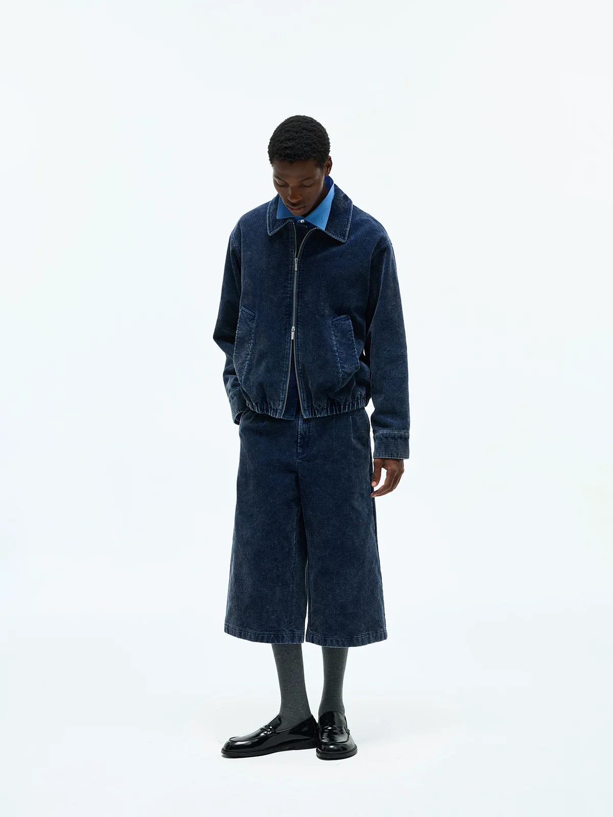 Washed Wide-Wale Corduroy Zip Jacket