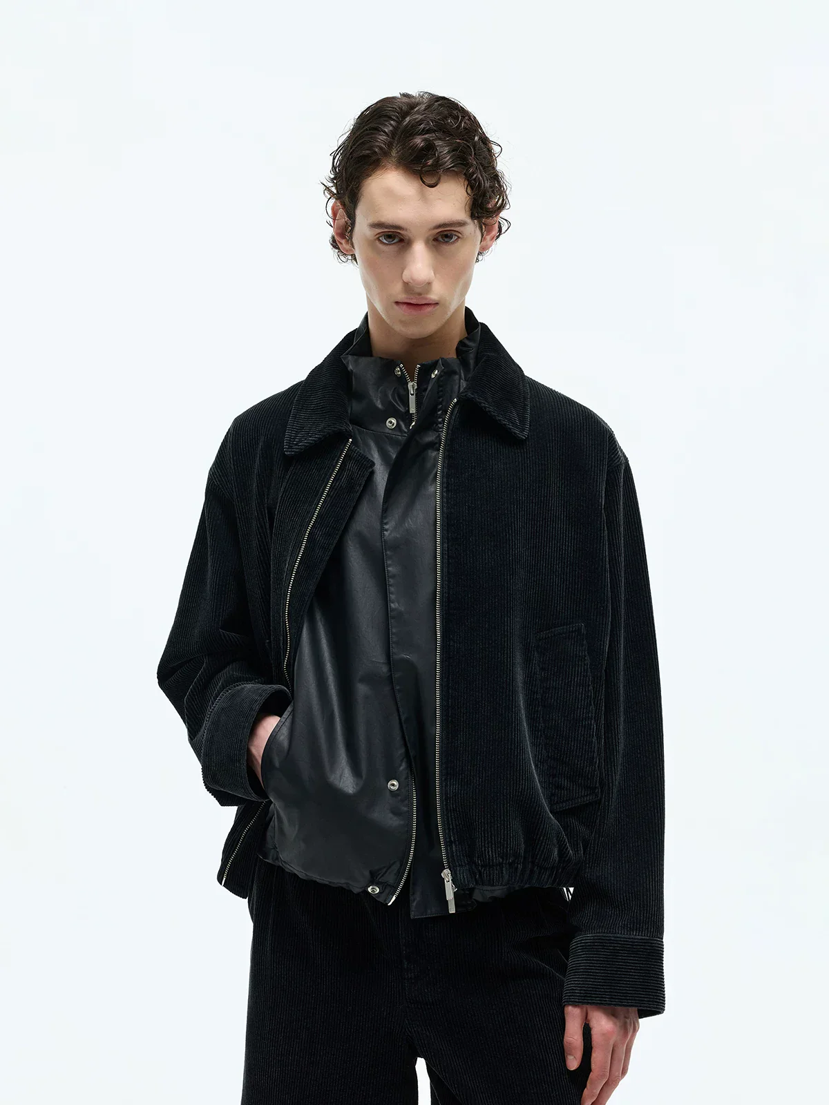 Washed Wide-Wale Corduroy Zip Jacket - Image 3