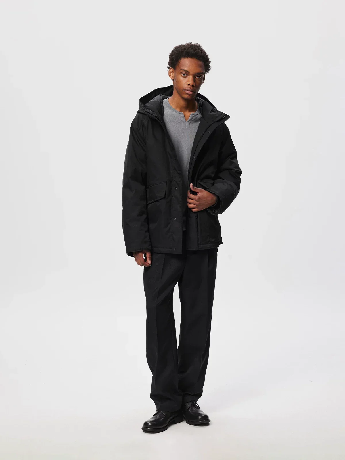Water-Repellent Hooded Down Parka