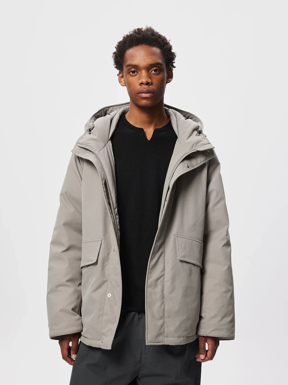 Water-Repellent Hooded Down Parka - Image 2