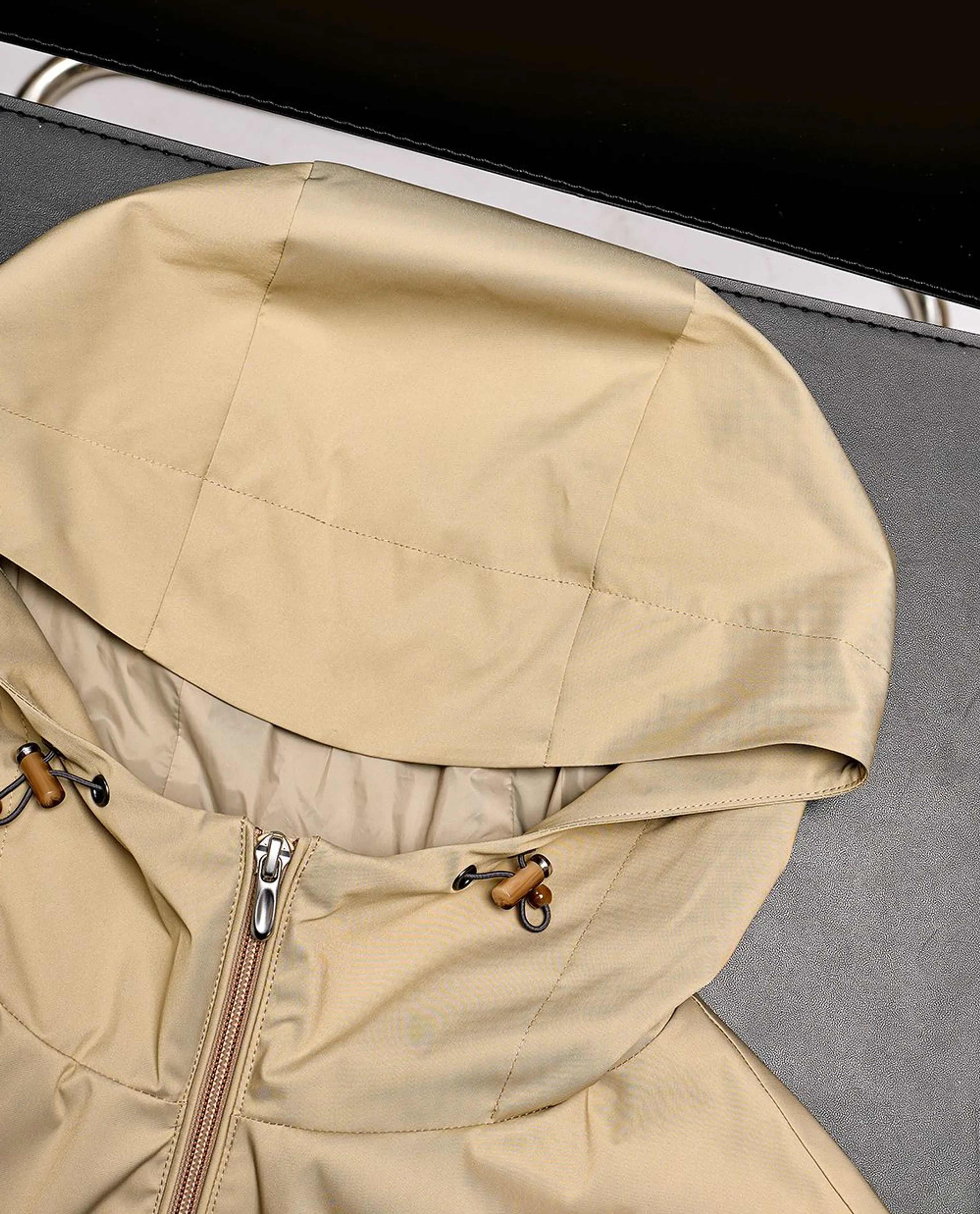 Water-Repellent Hooded Two-Way Zip Jacket - Image 7