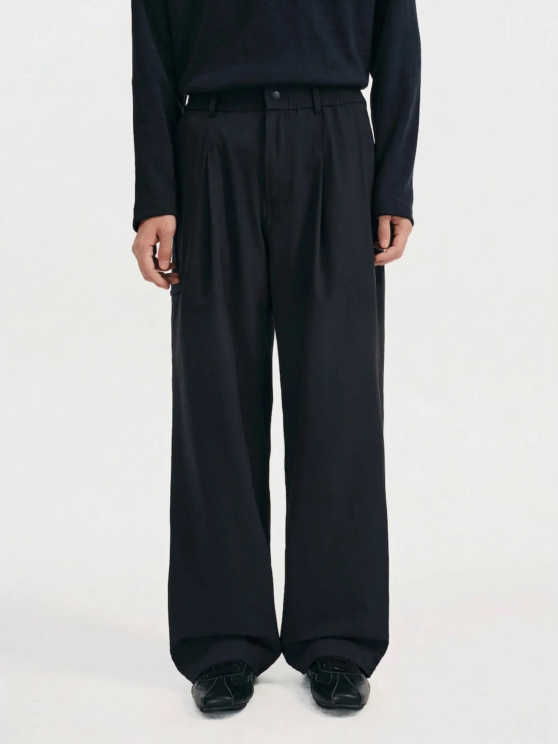 Water-Repellent Wide-Leg Trousers