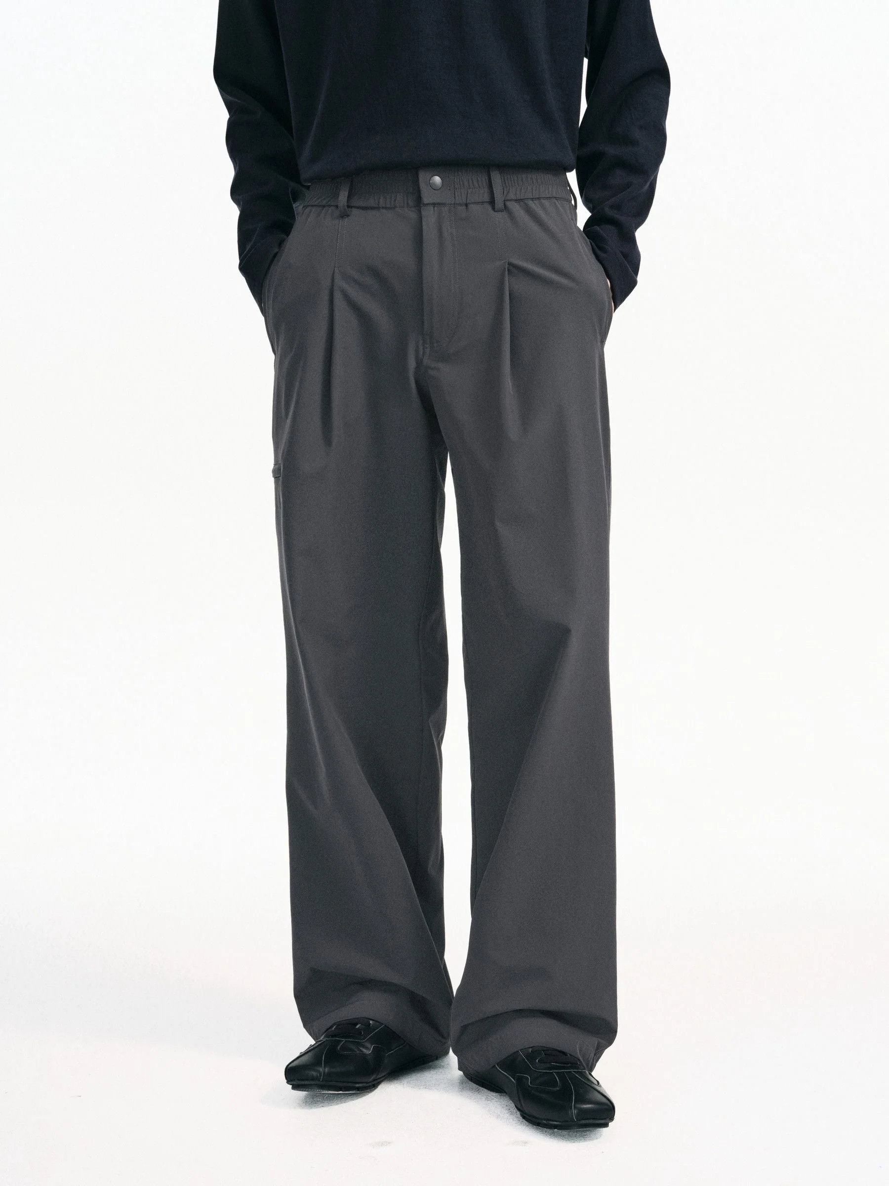 Water-Repellent Wide-Leg Trousers - Image 4