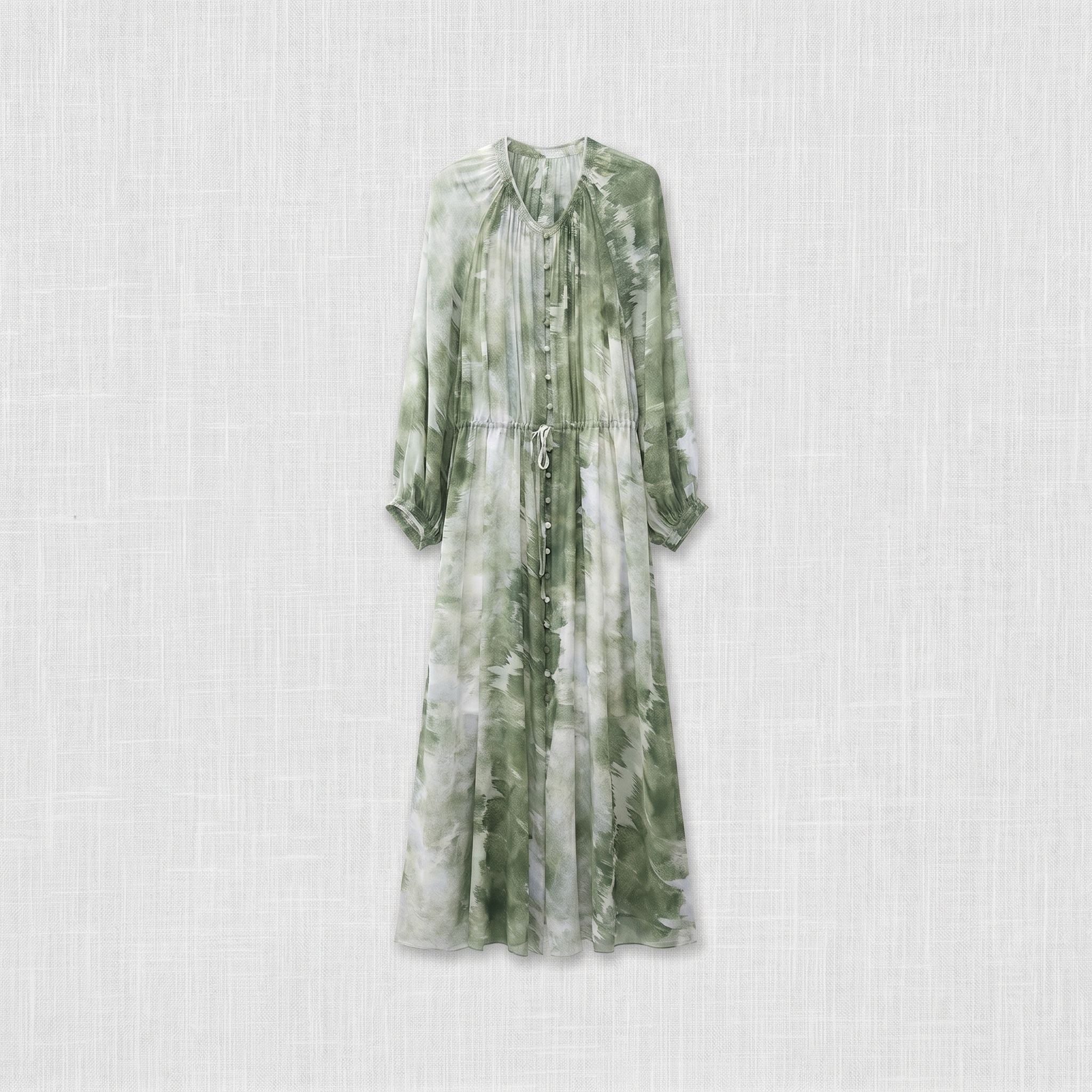 Watercolor Mulberry Silk Maxi Dress - Image 5