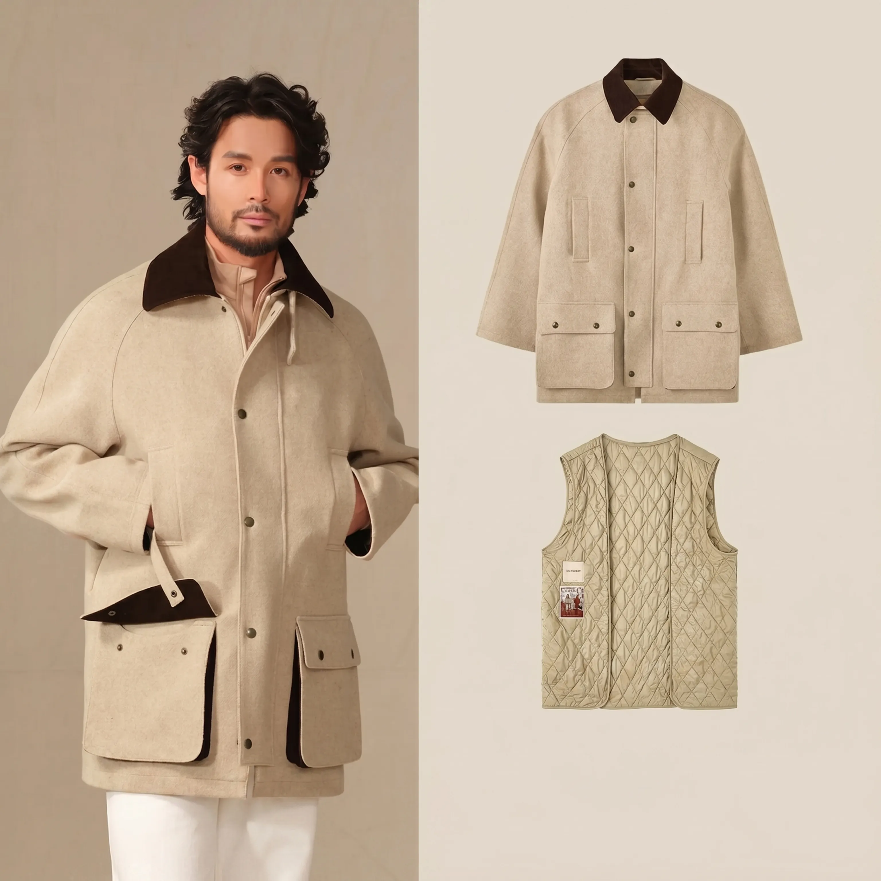 Waterproof Wool Tweed Field Jacket - Image 11