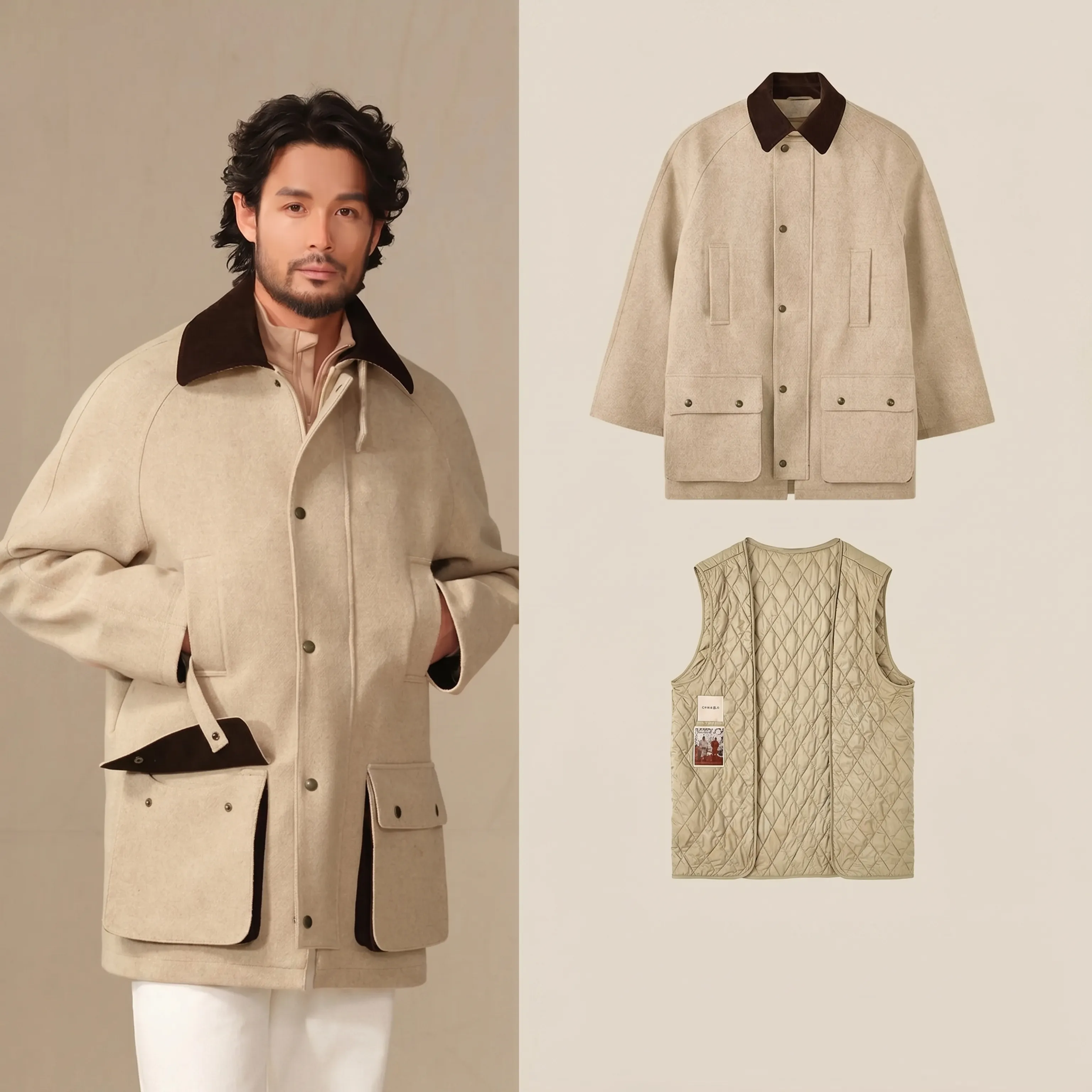 Waterproof Wool Tweed Field Jacket - Image 12