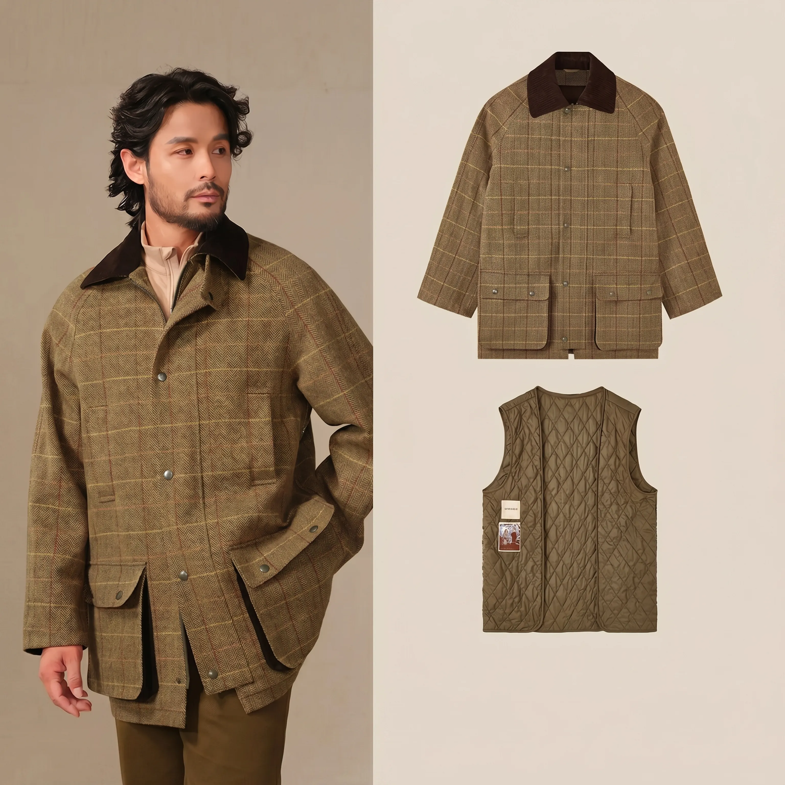 Waterproof Wool Tweed Field Jacket - Image 7