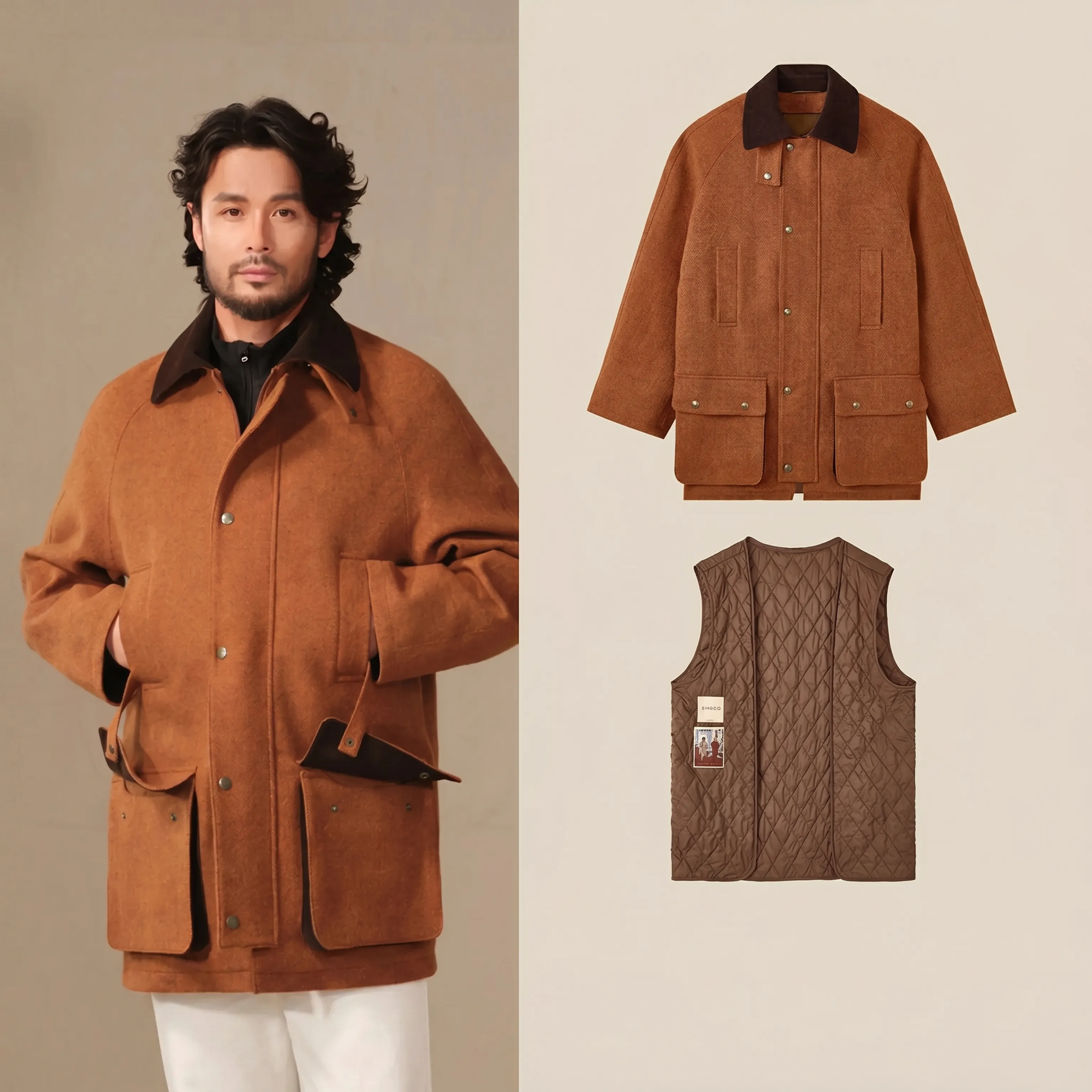 Waterproof Wool Tweed Field Jacket - Image 9