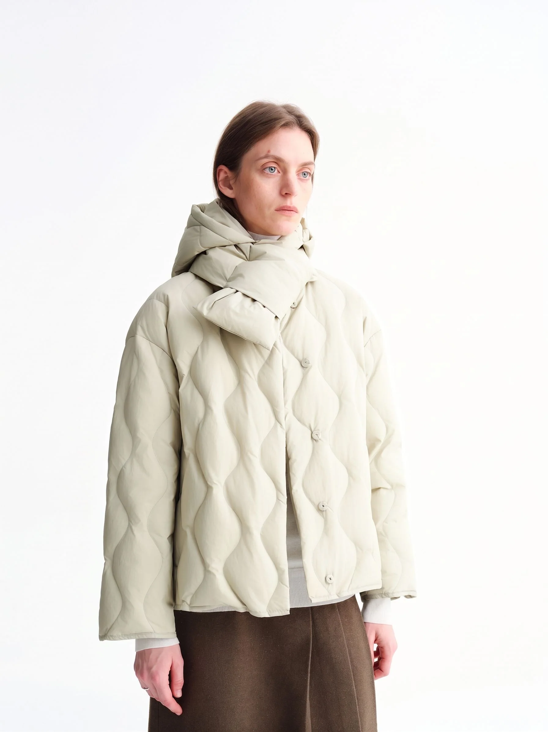 Wave Quilted Down Jacket