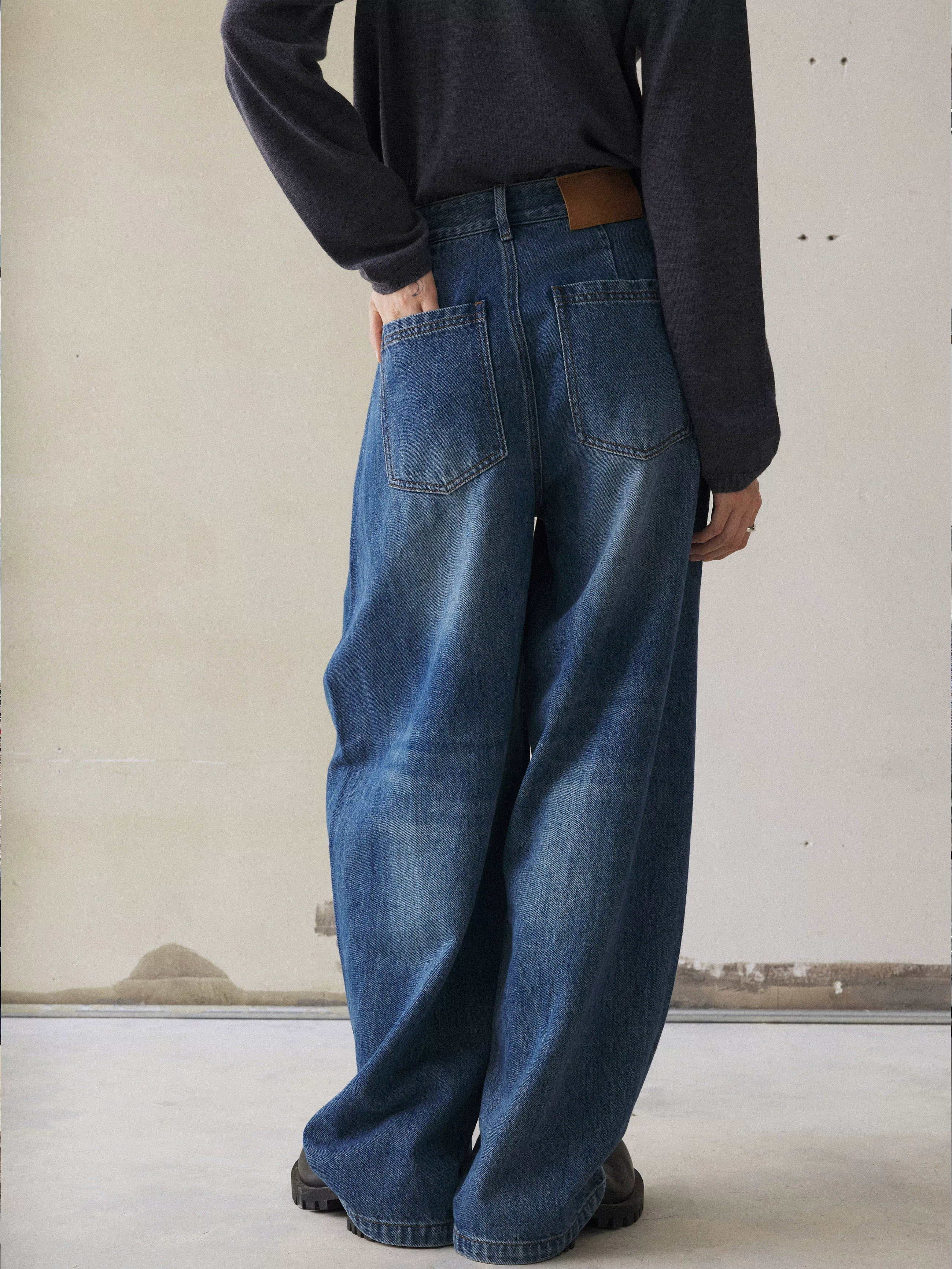 Wave Seam Wide-Leg Jeans - Image 3