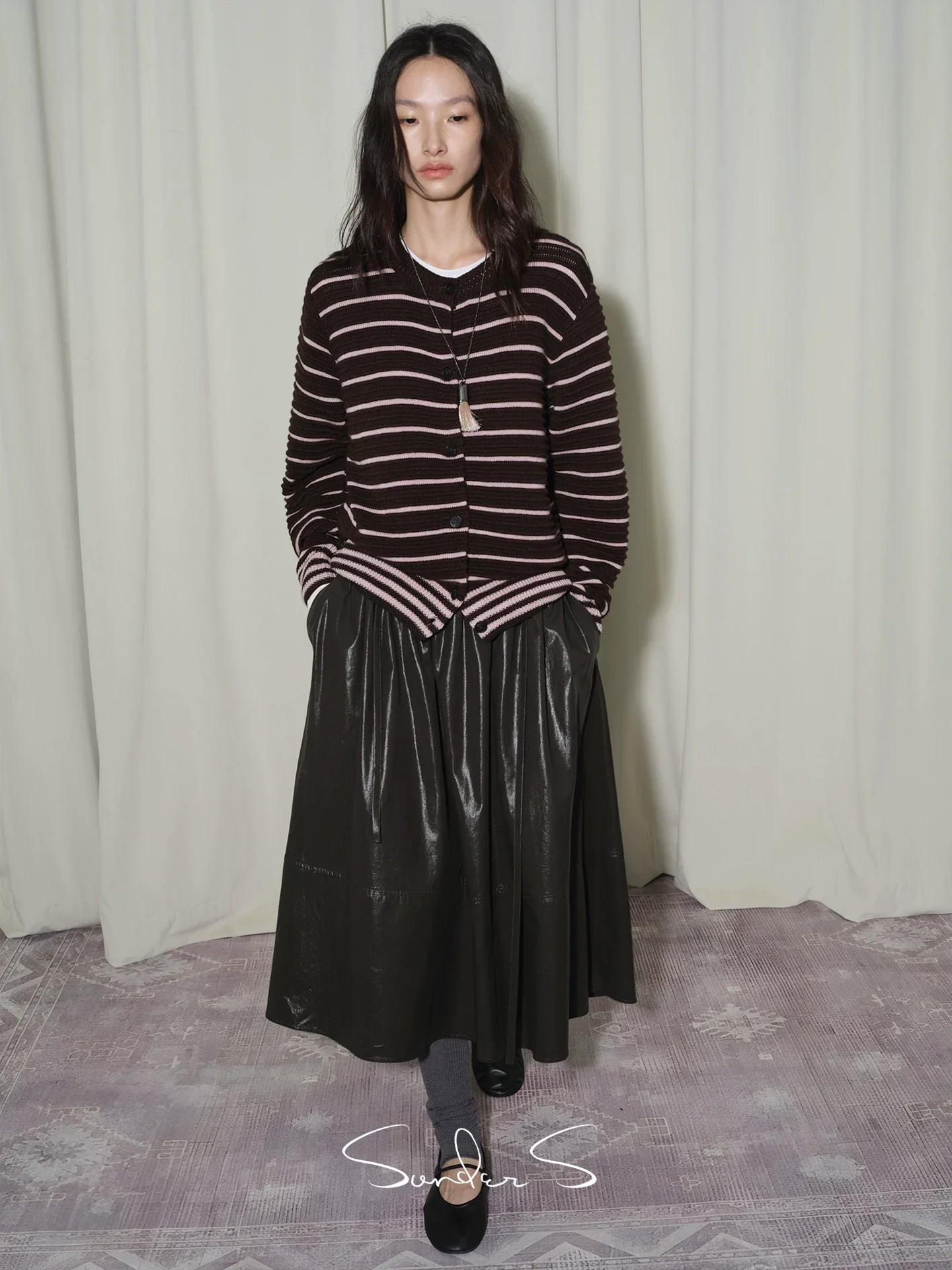 Wavy Stripe Wool-Blend Cardigan - Image 2