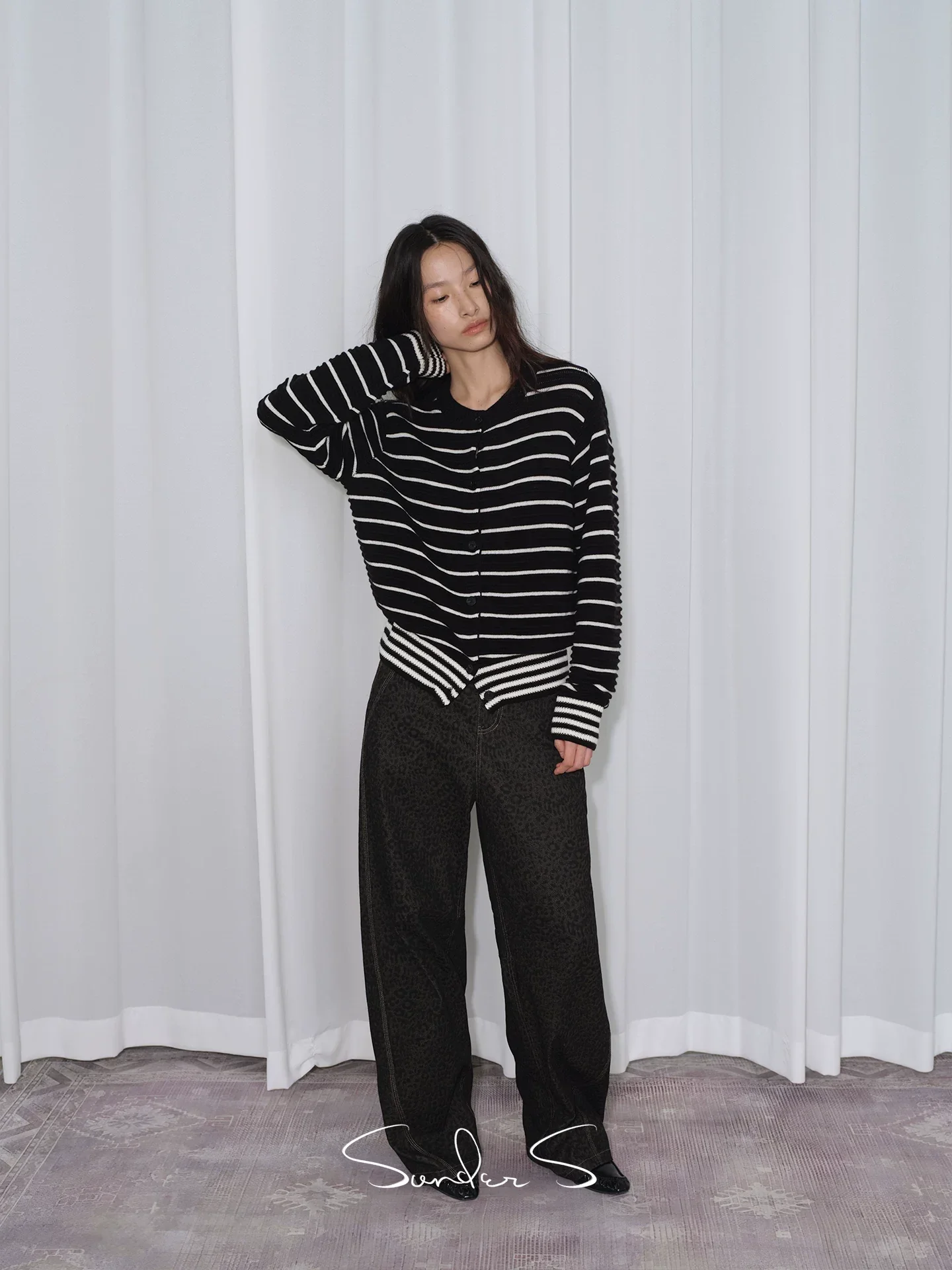 Wavy Stripe Wool-Blend Cardigan - Image 4