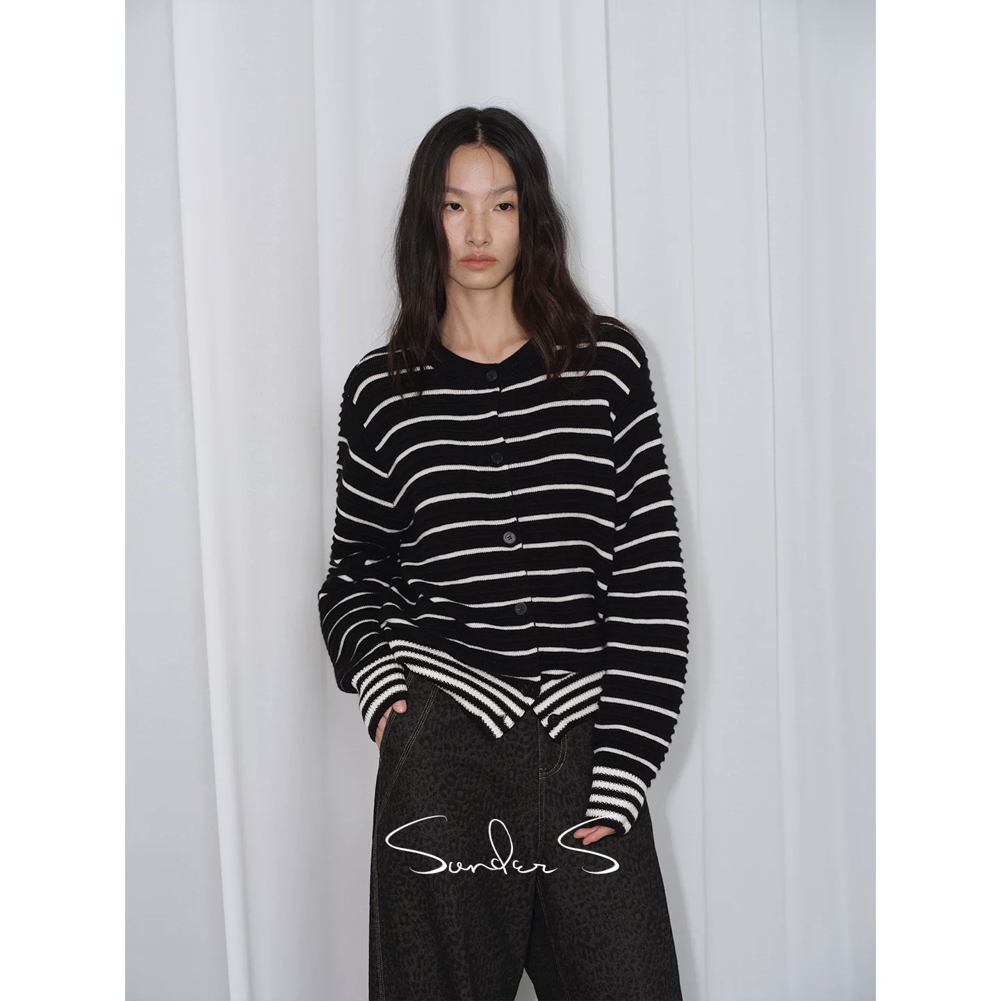 Wavy Stripe Wool-Blend Cardigan - Image 5