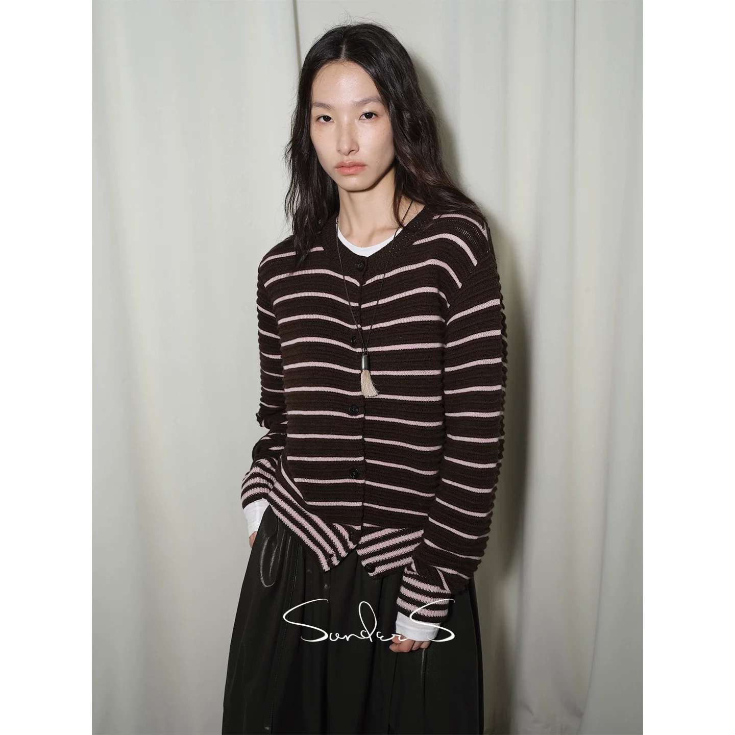 Wavy Stripe Wool-Blend Cardigan - Image 6