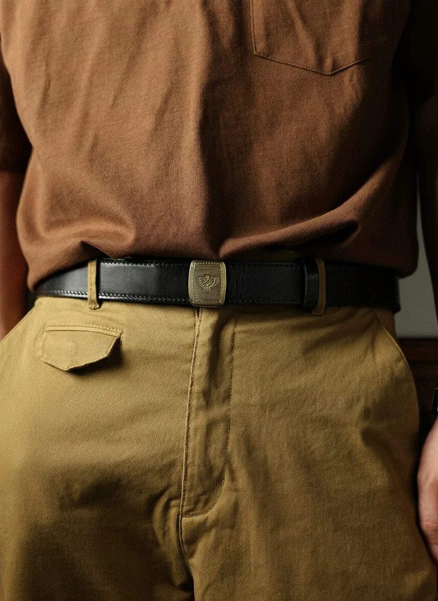 Waxed Cowhide Automatic Belt