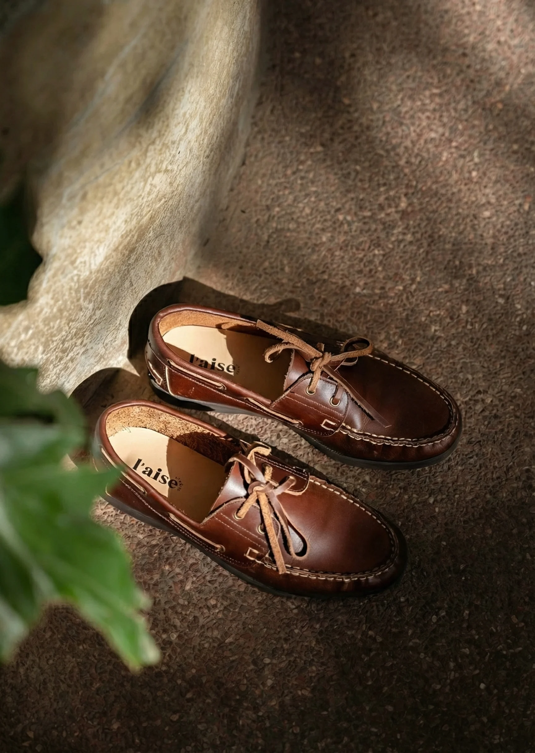 Waxed Cowhide Boat Loafers - Image 3