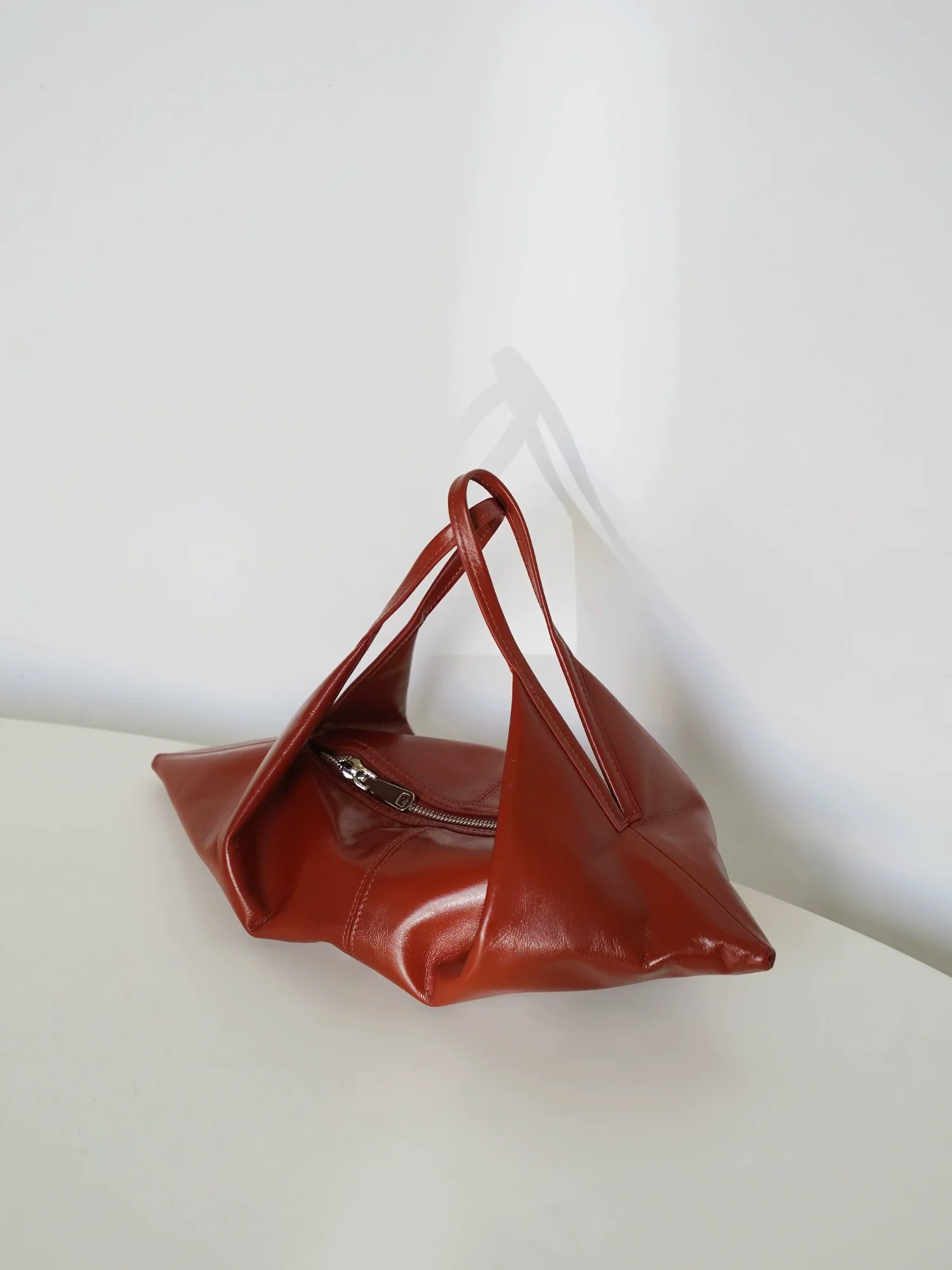 Waxed Cowhide Origami Crossbody Bag - Image 11