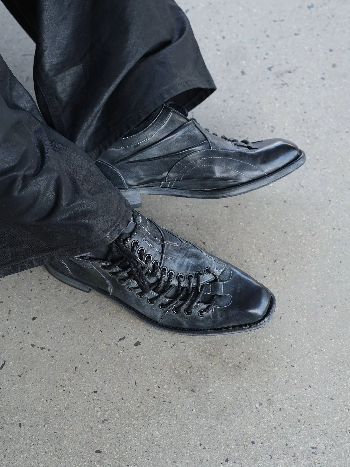 Waxed Leather Derbies - Image 5