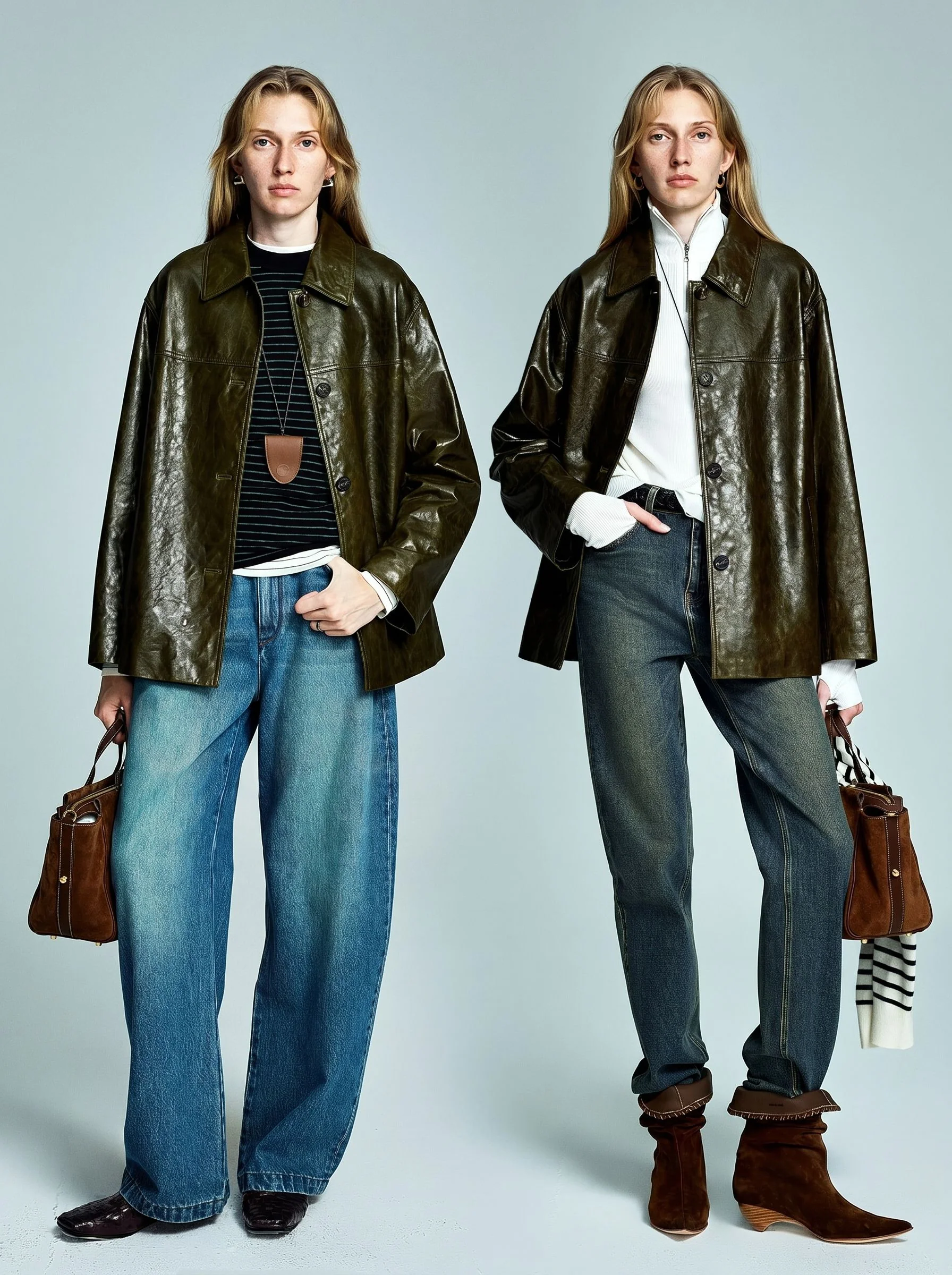 Waxed Leather Shirt Jacket