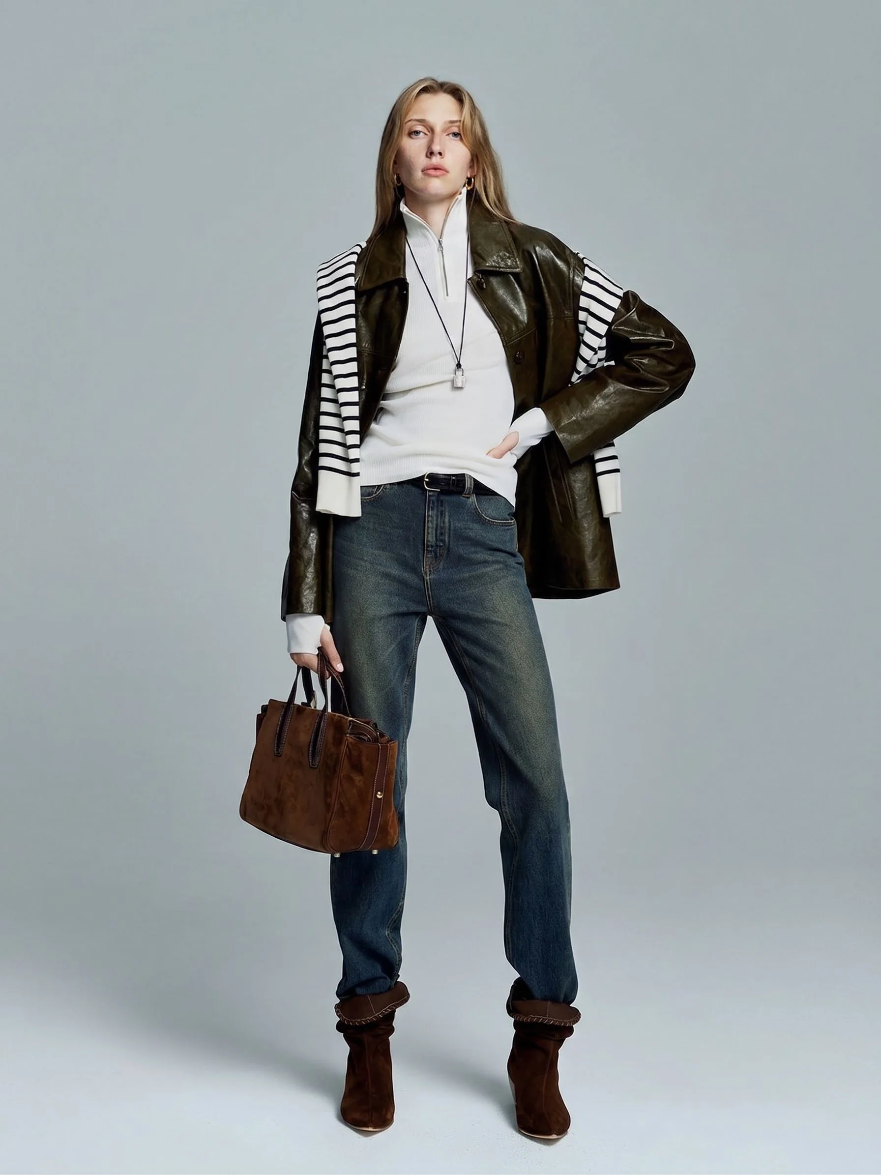 Waxed Leather Shirt Jacket - Image 5