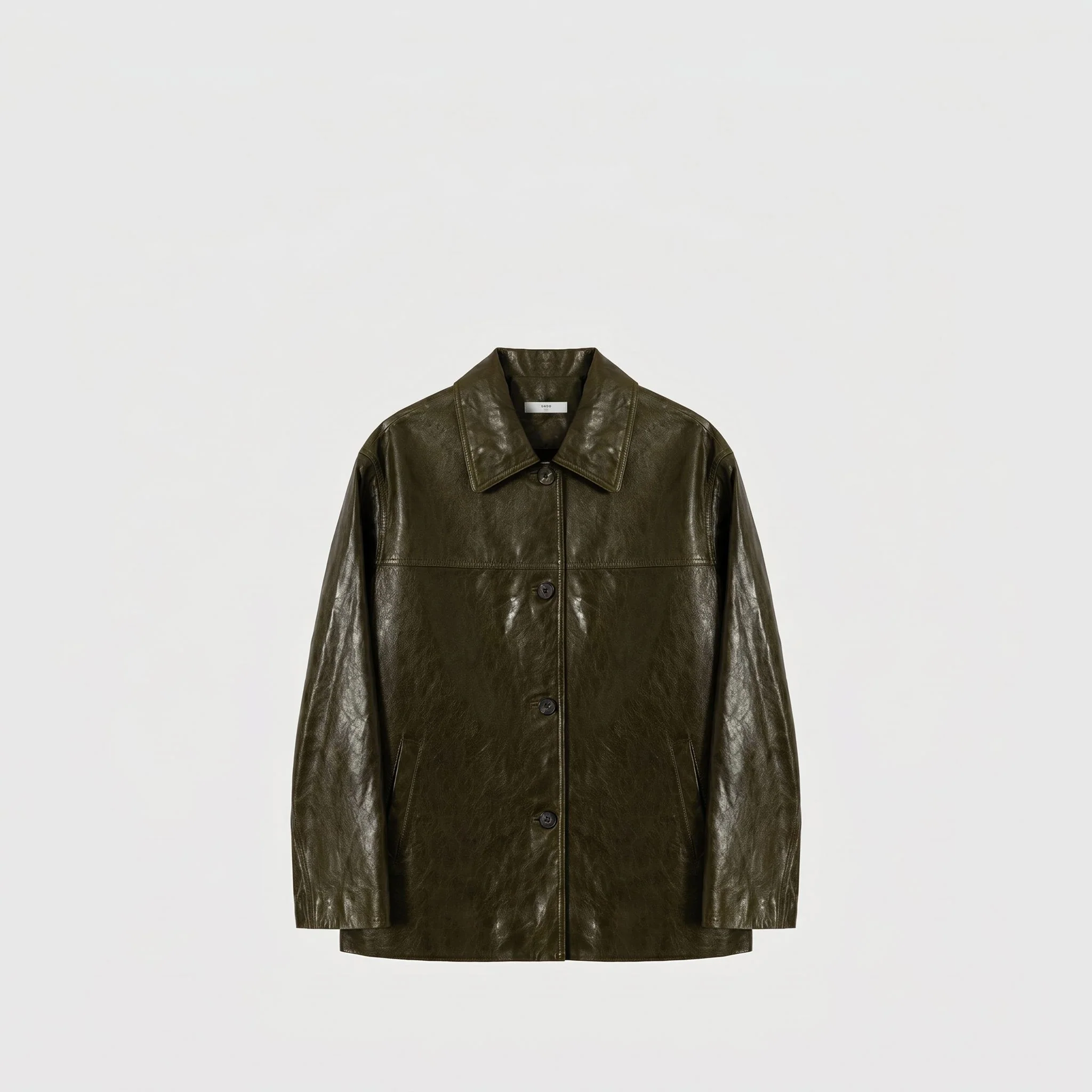 Waxed Leather Shirt Jacket - Image 6