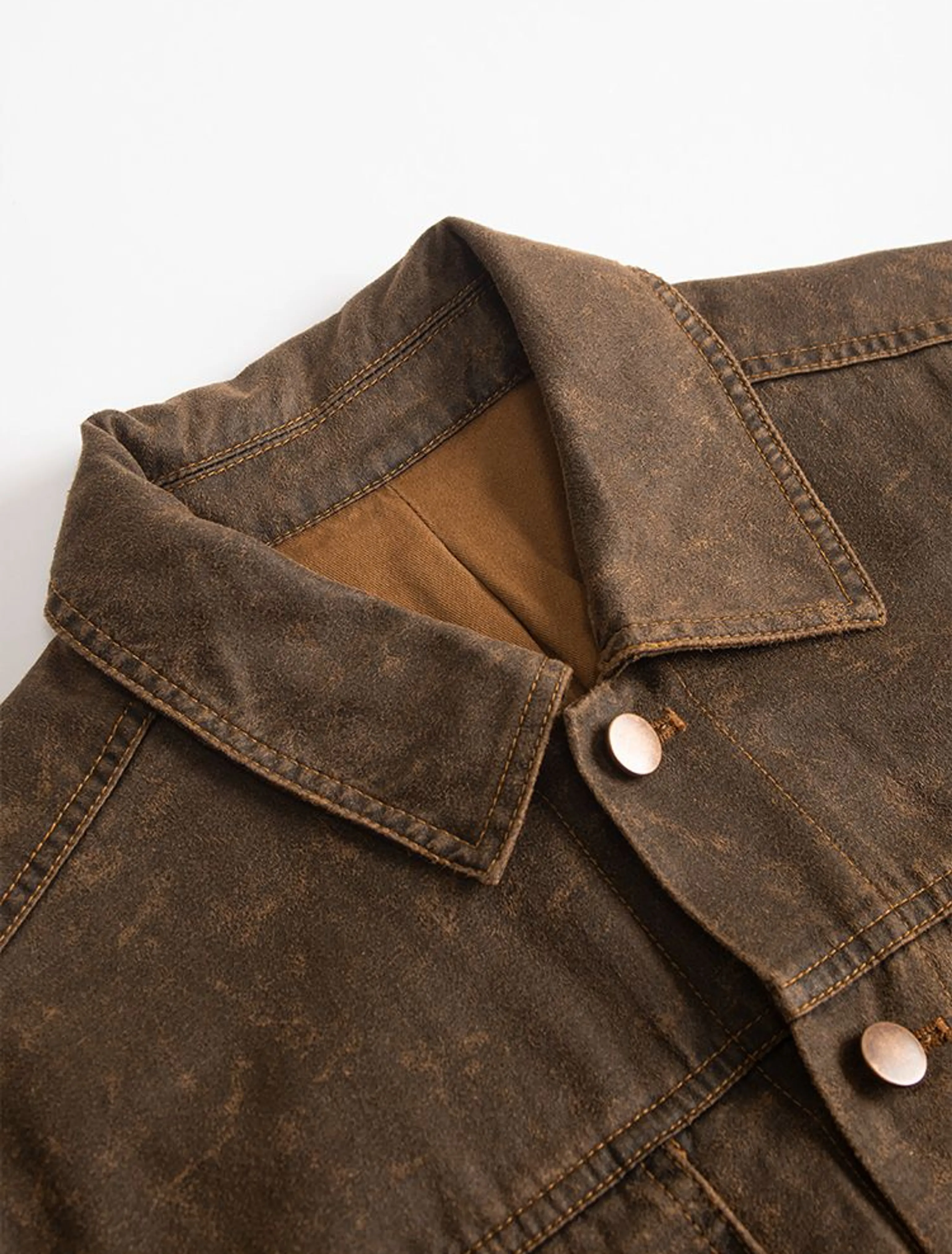 Weathered Canvas Trucker Jacket - Image 6