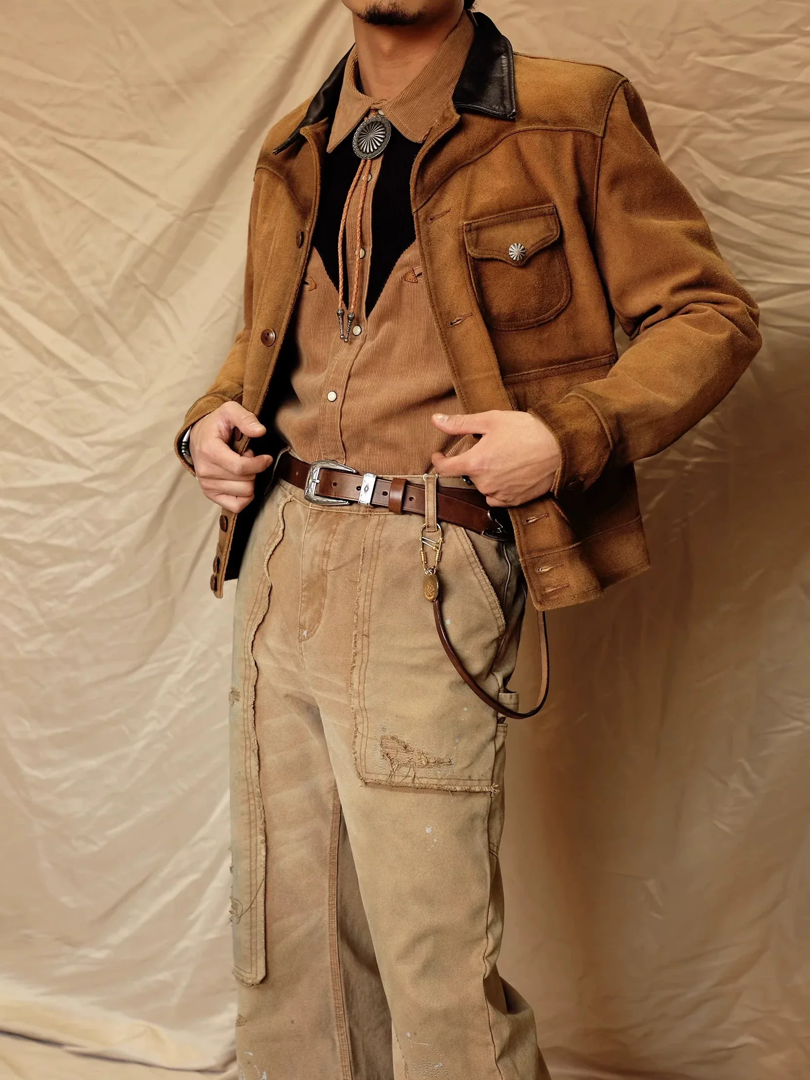 Western Engraved Leather Belt