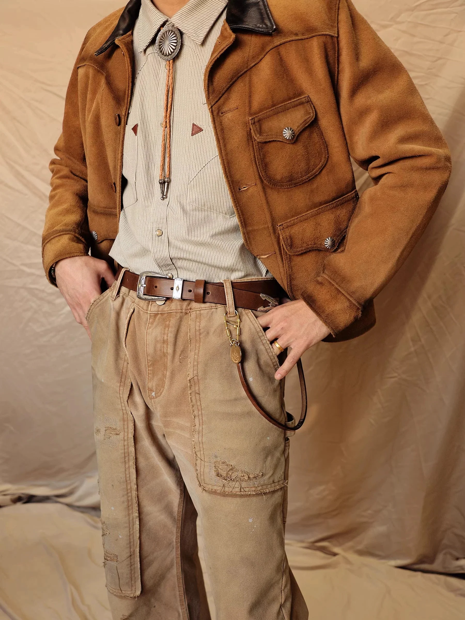 Western Engraved Leather Belt - Image 3