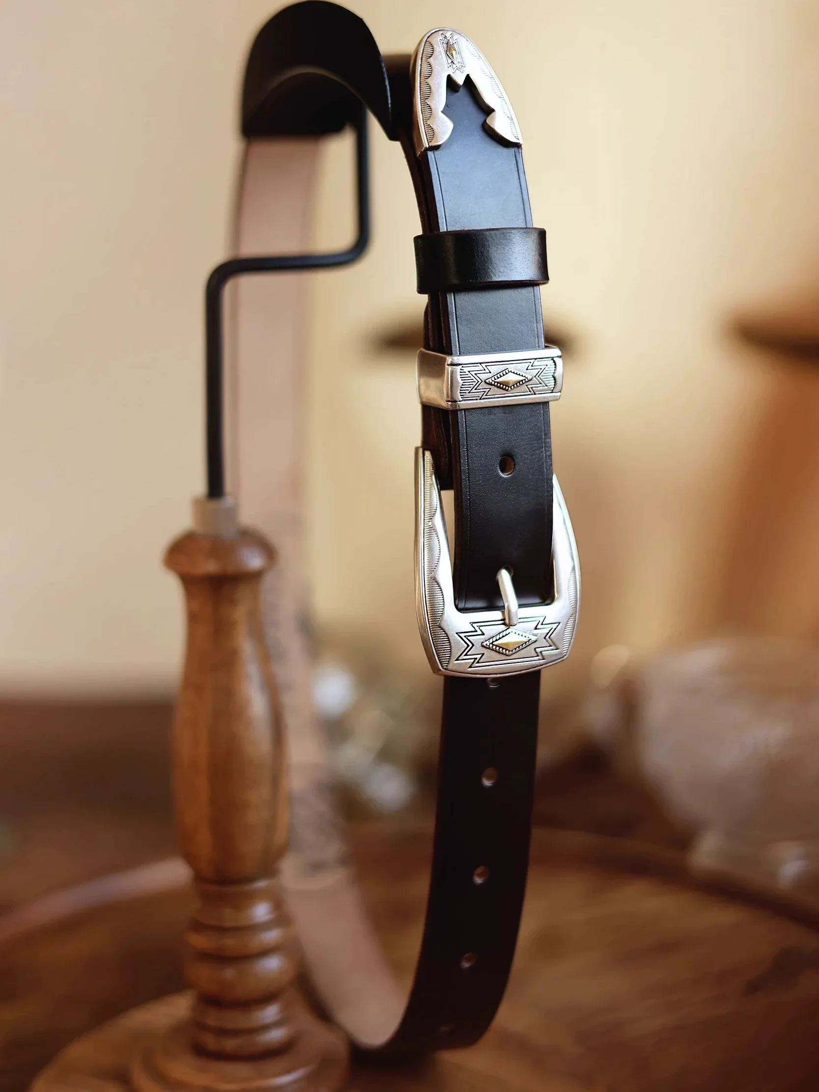 Western Engraved Leather Belt - Image 5