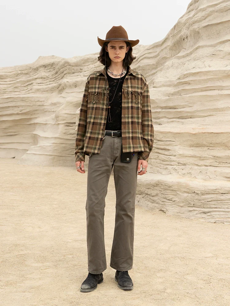 Western Plaid Fringe Shirt - Image 2