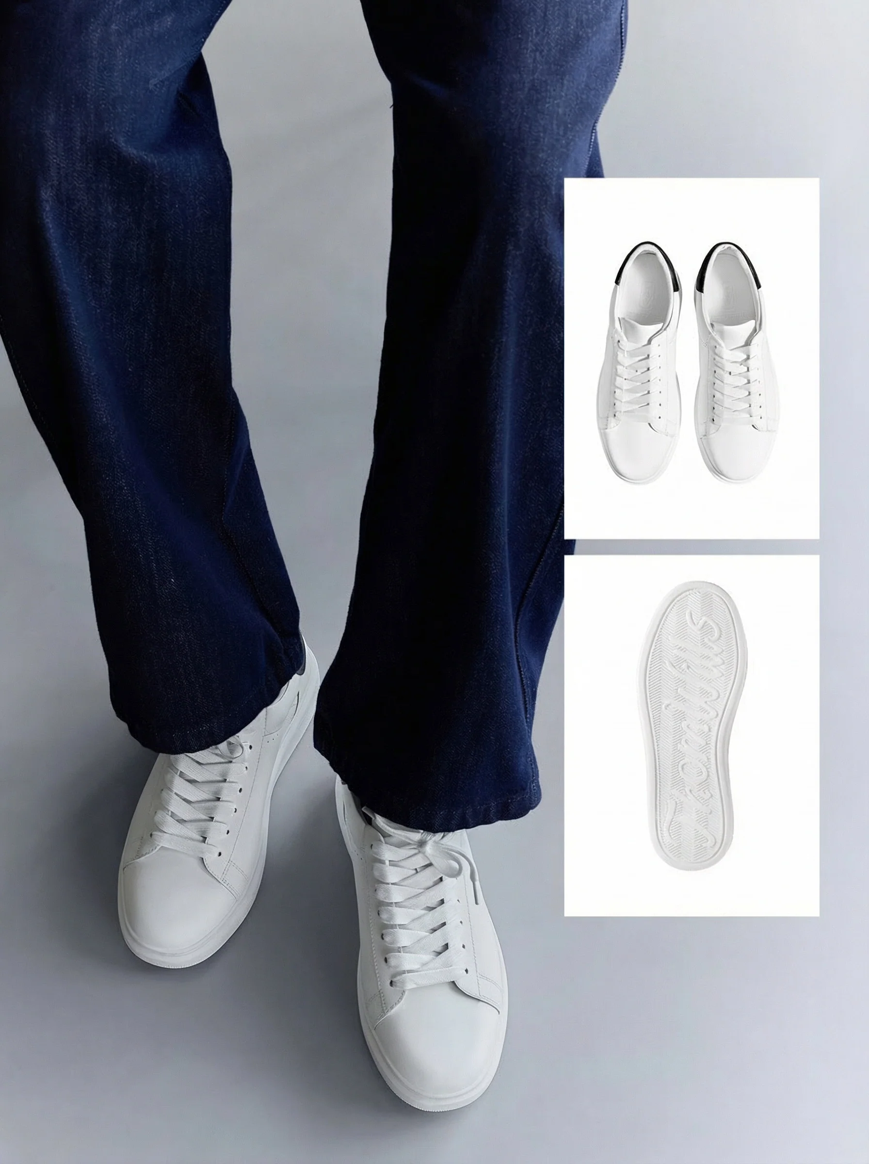 White Calfskin Low-Top Sneaker - Image 5